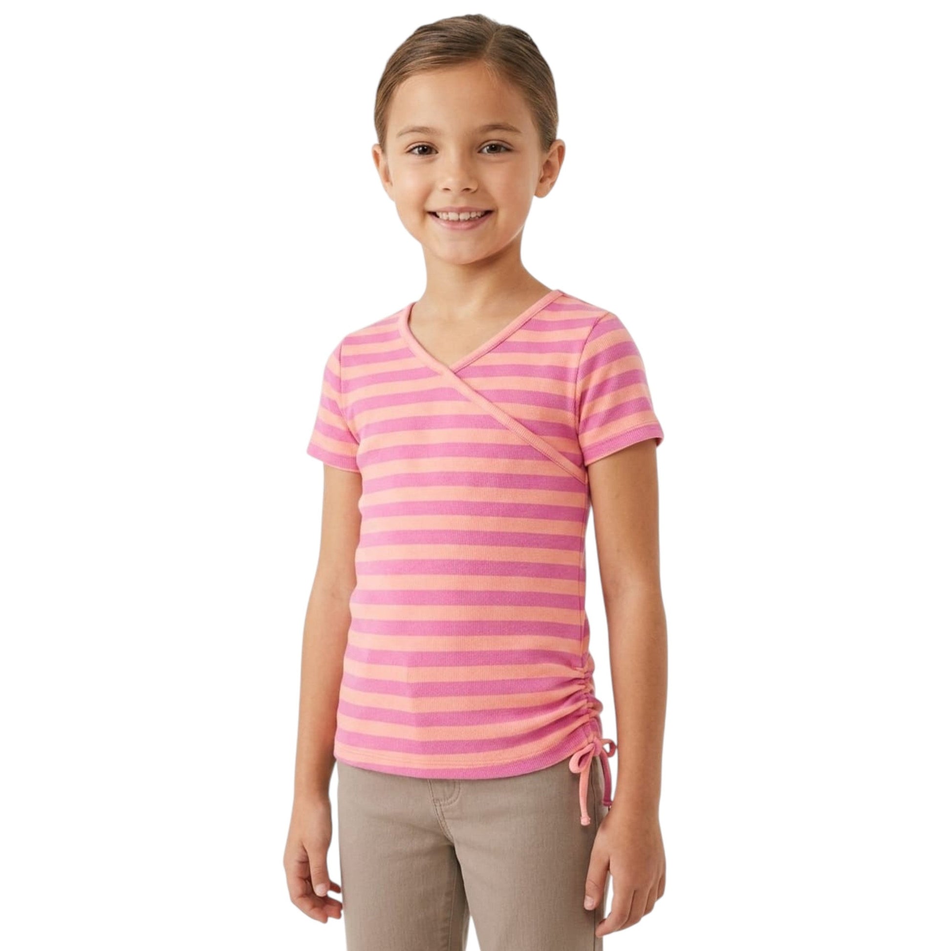 Kids Girl's Striped Top,Pink
