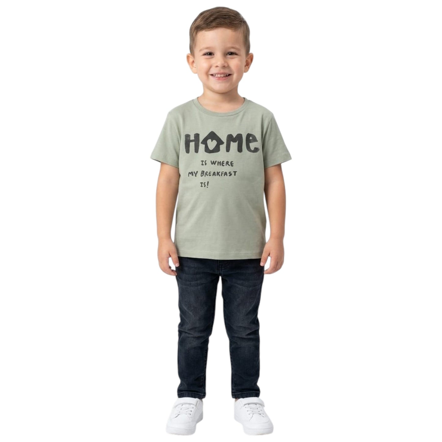Kids Boy's Printed Top,Dusty Green