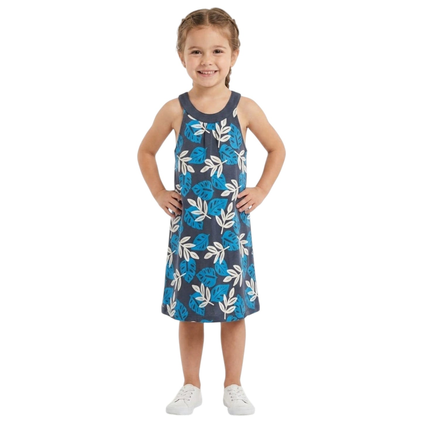 Kids Girl's Printed Dress,Blue