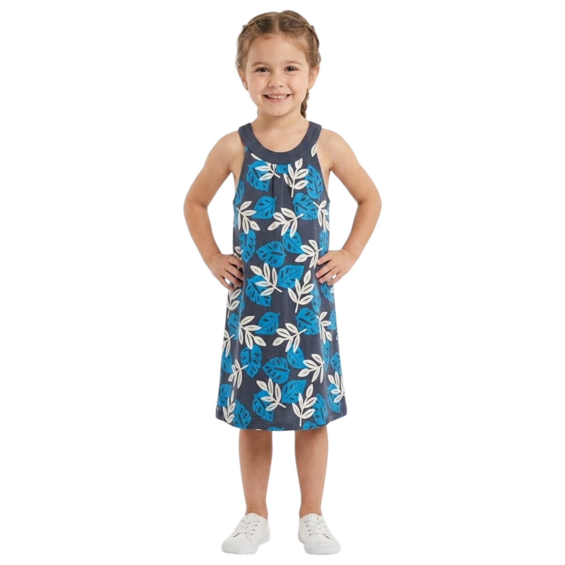 Kids Girl's Printed Dress,Blue