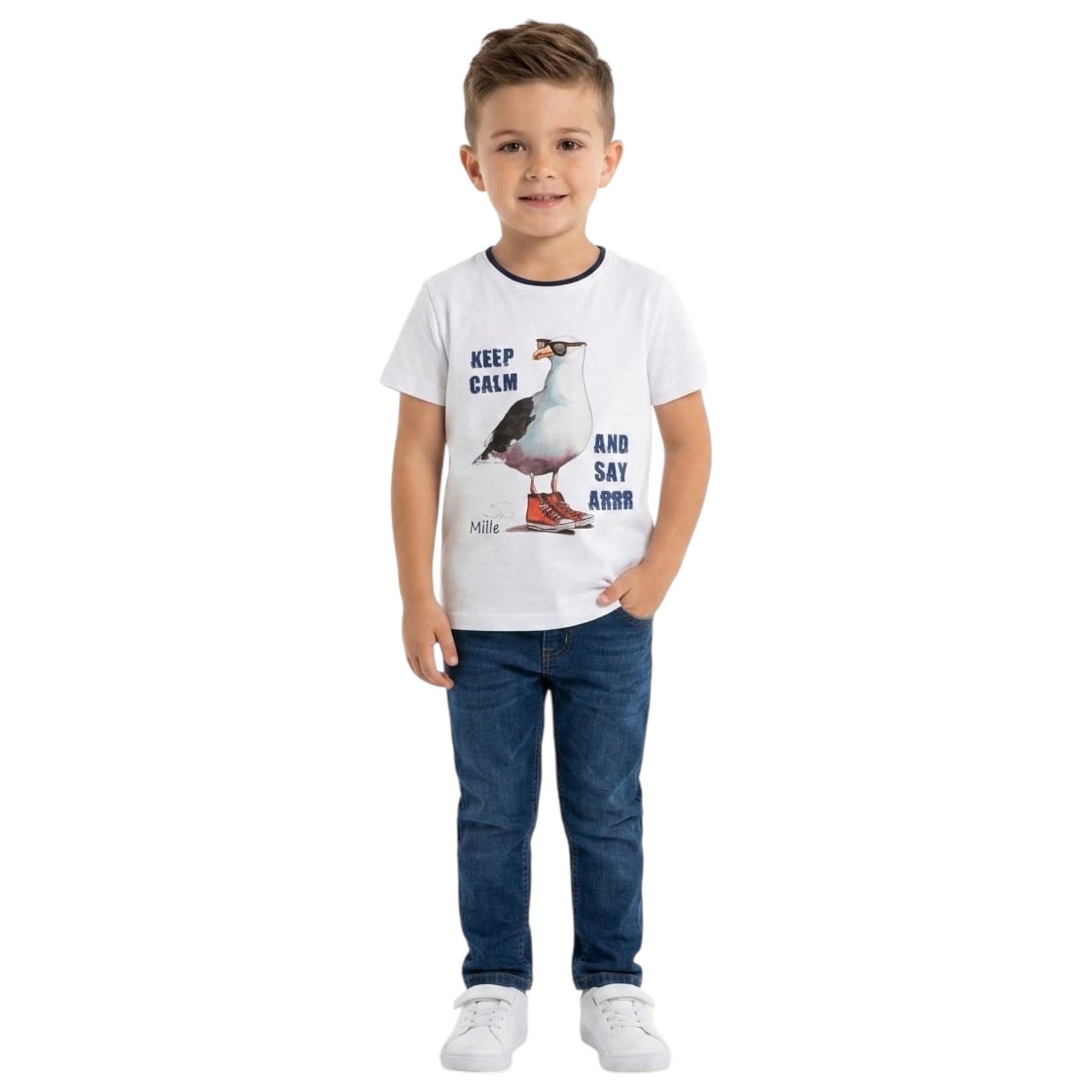 Kids Boy's Printed Top,White