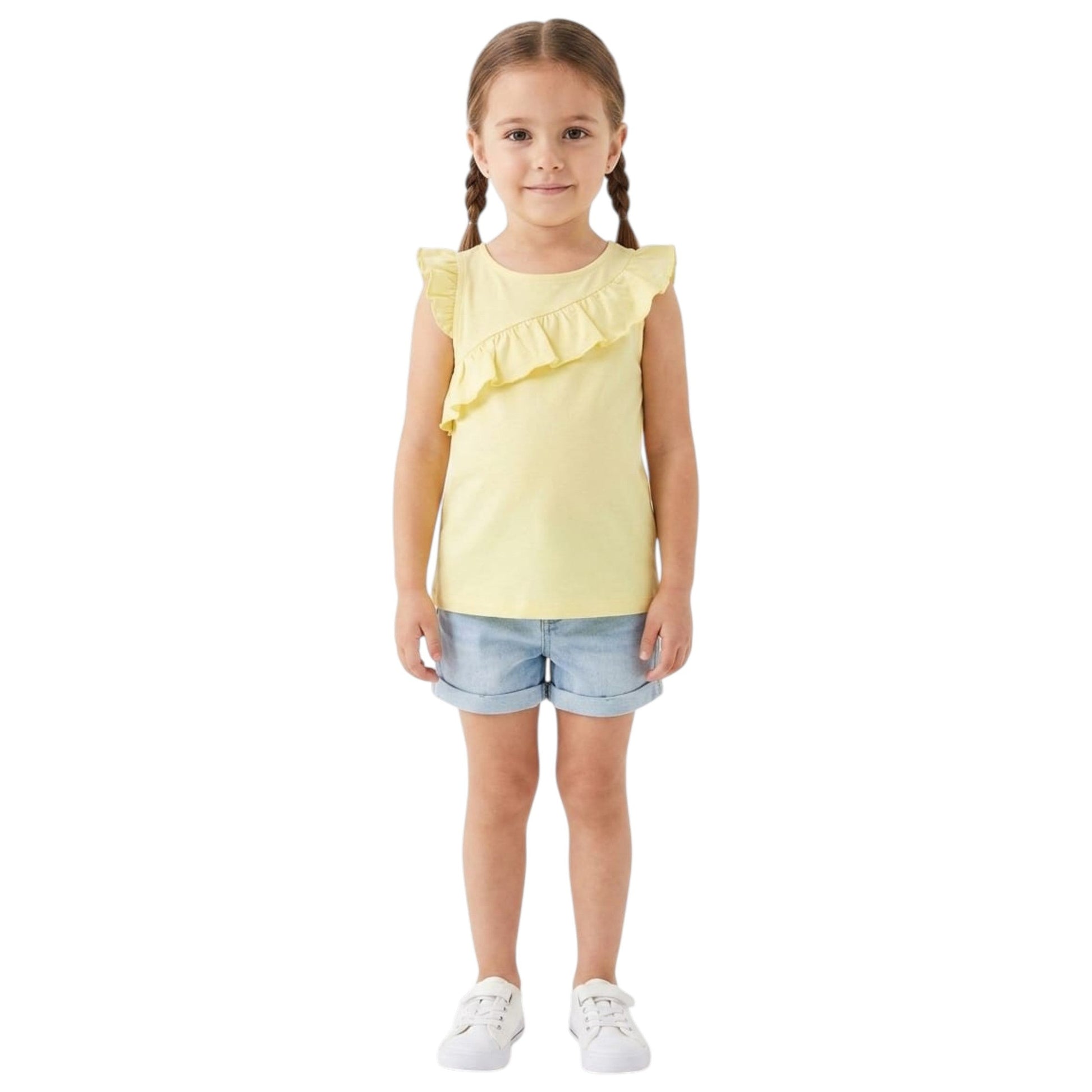 Kids Girl's Plain Top,Yellow