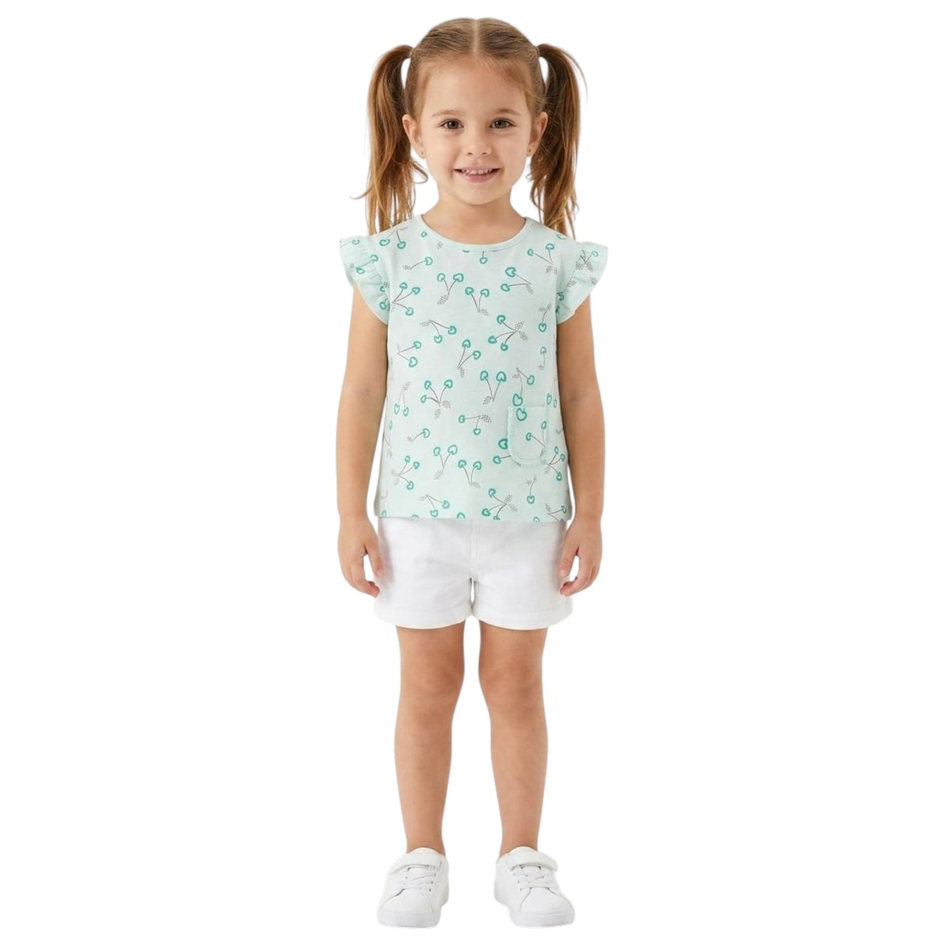Kids Girl's Printed Top,Aqua