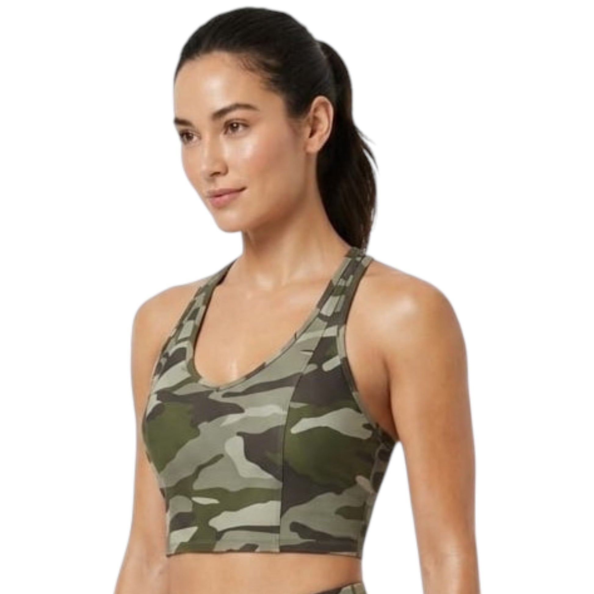 Women's Printed Sport Bra,Olive