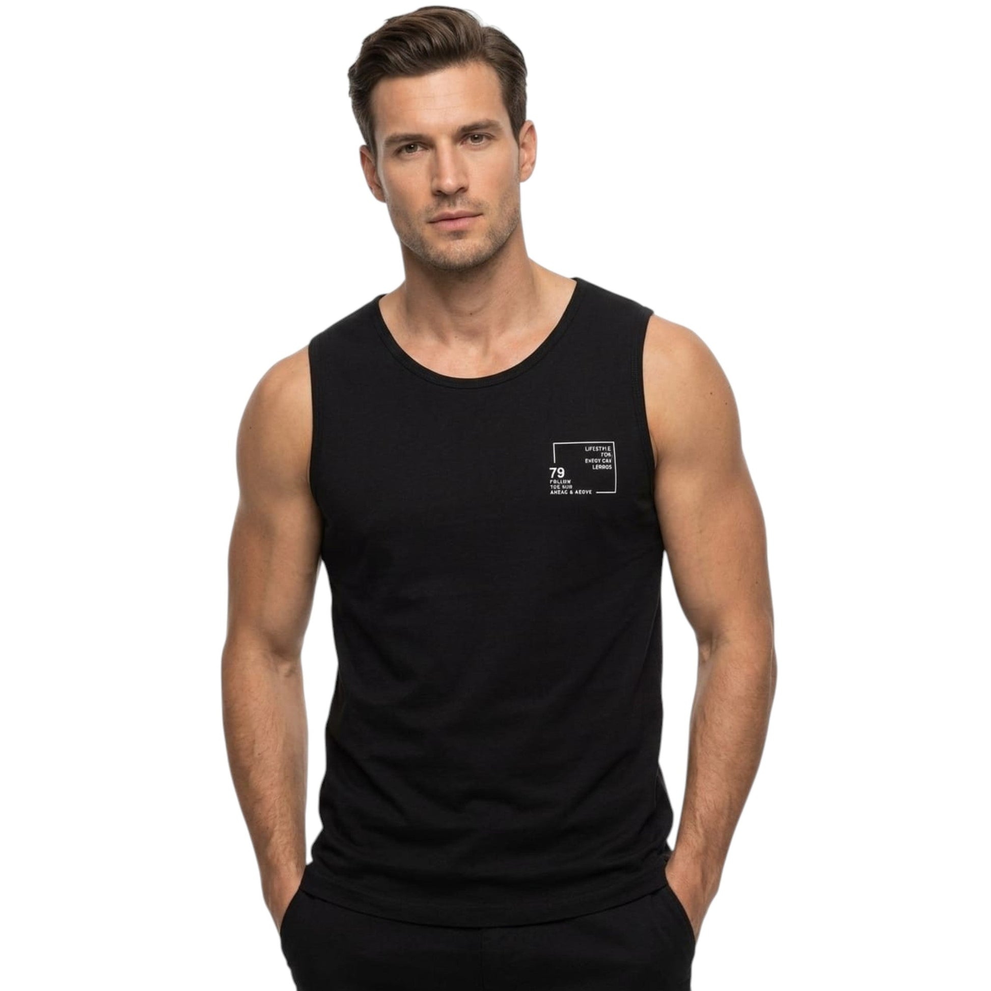 Men's Printed Sport Top,Black