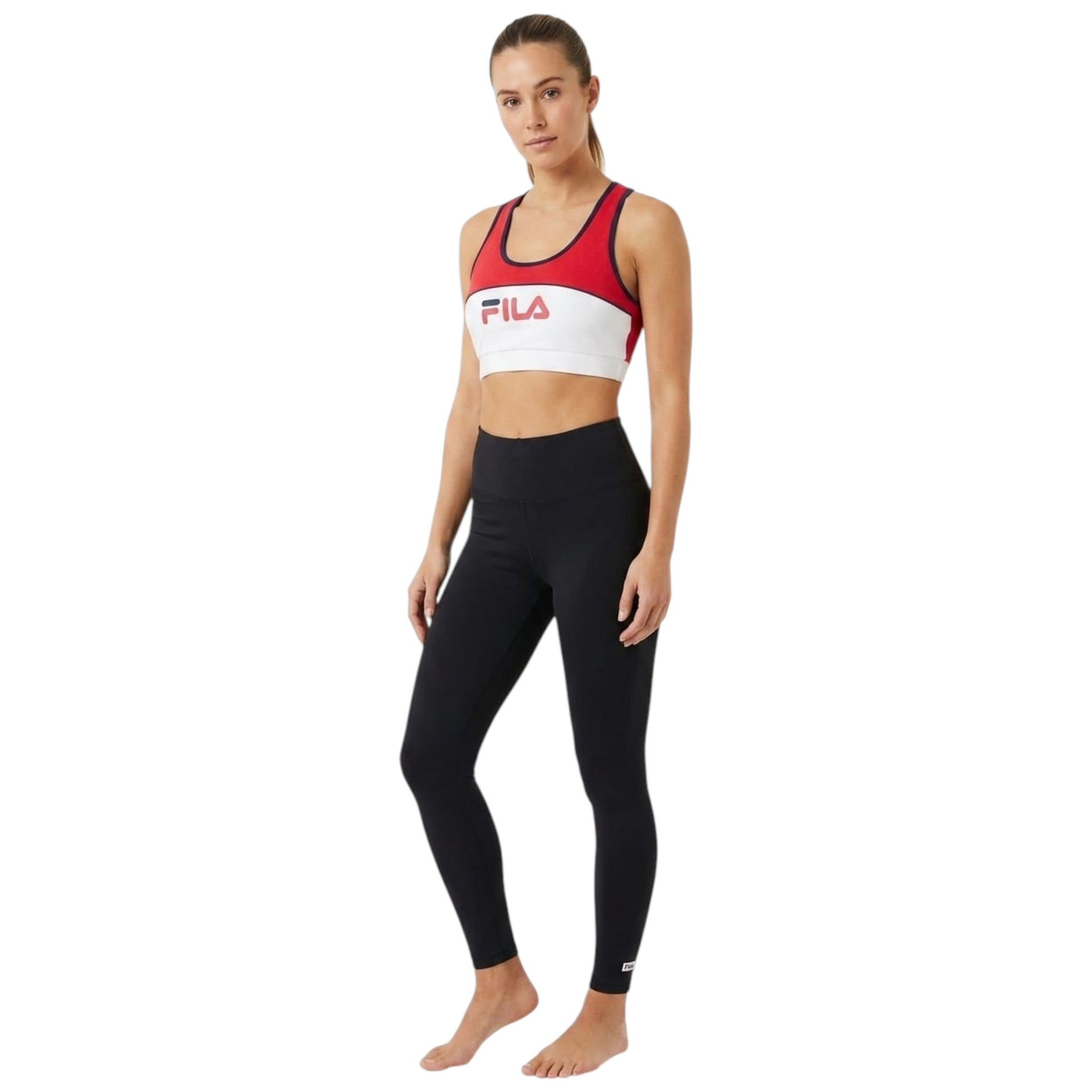 Women's Colorblocked Crop Sport Top,Red