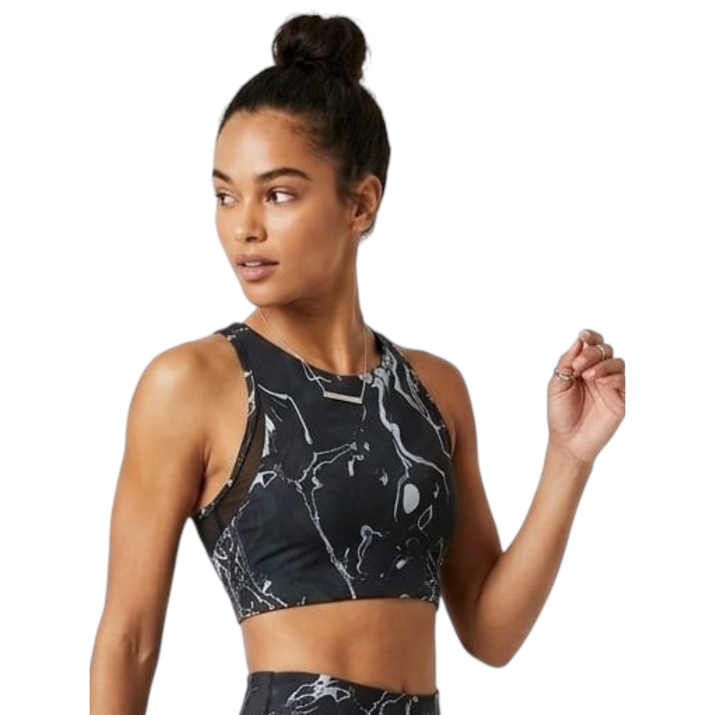 Women's Printed Sport Bra,Black