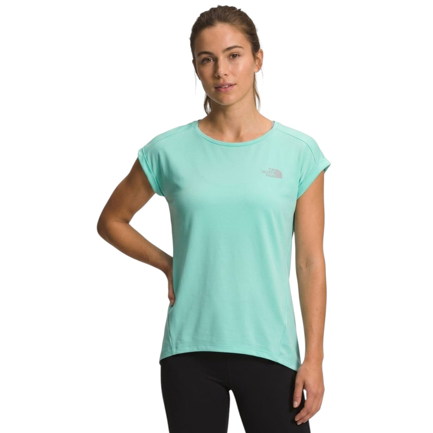 Women's Printed Logo Top,Aqua
