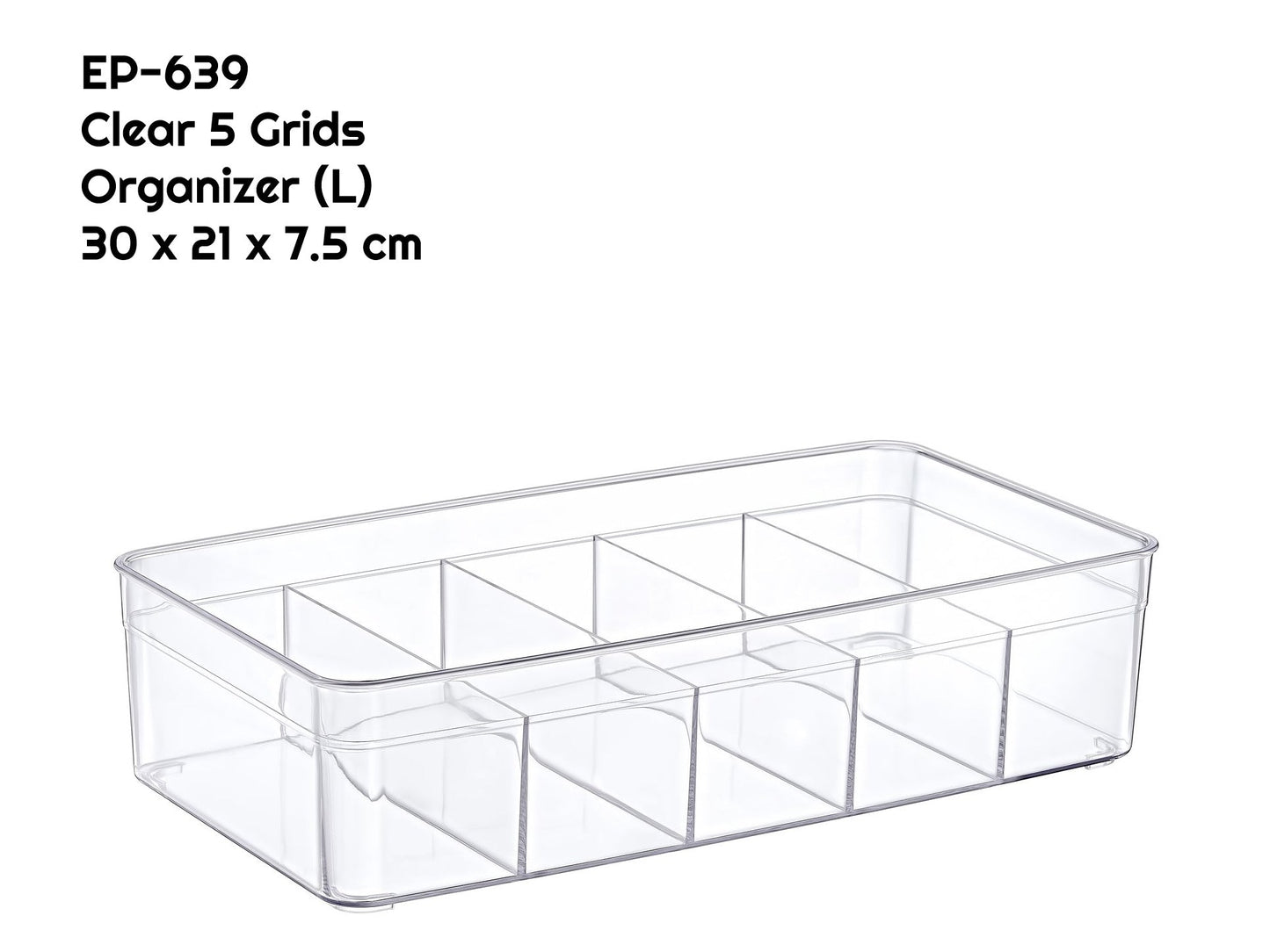 Clear 5 Grids Large Organizer