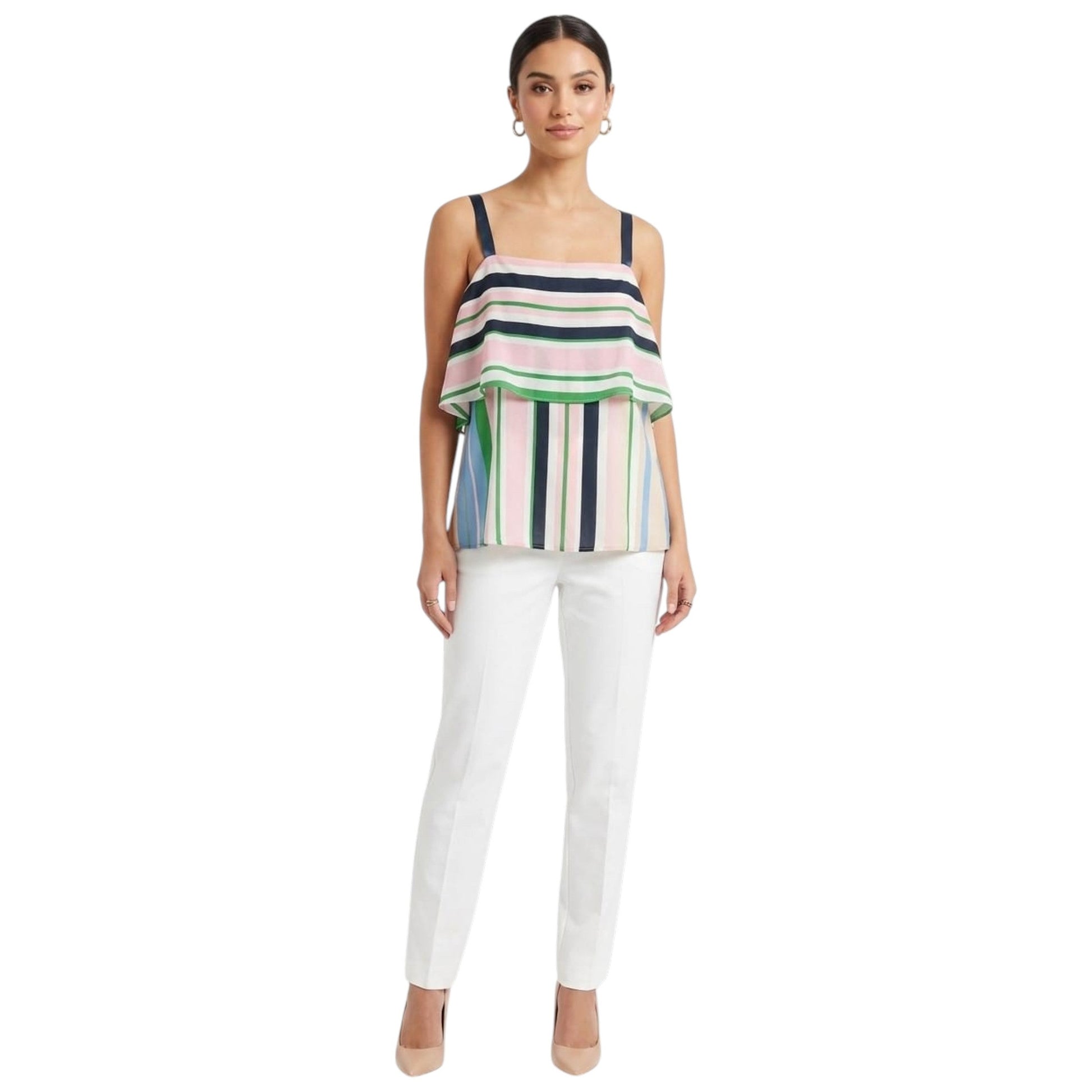 Women's Multicolored Stripped Top,Multi