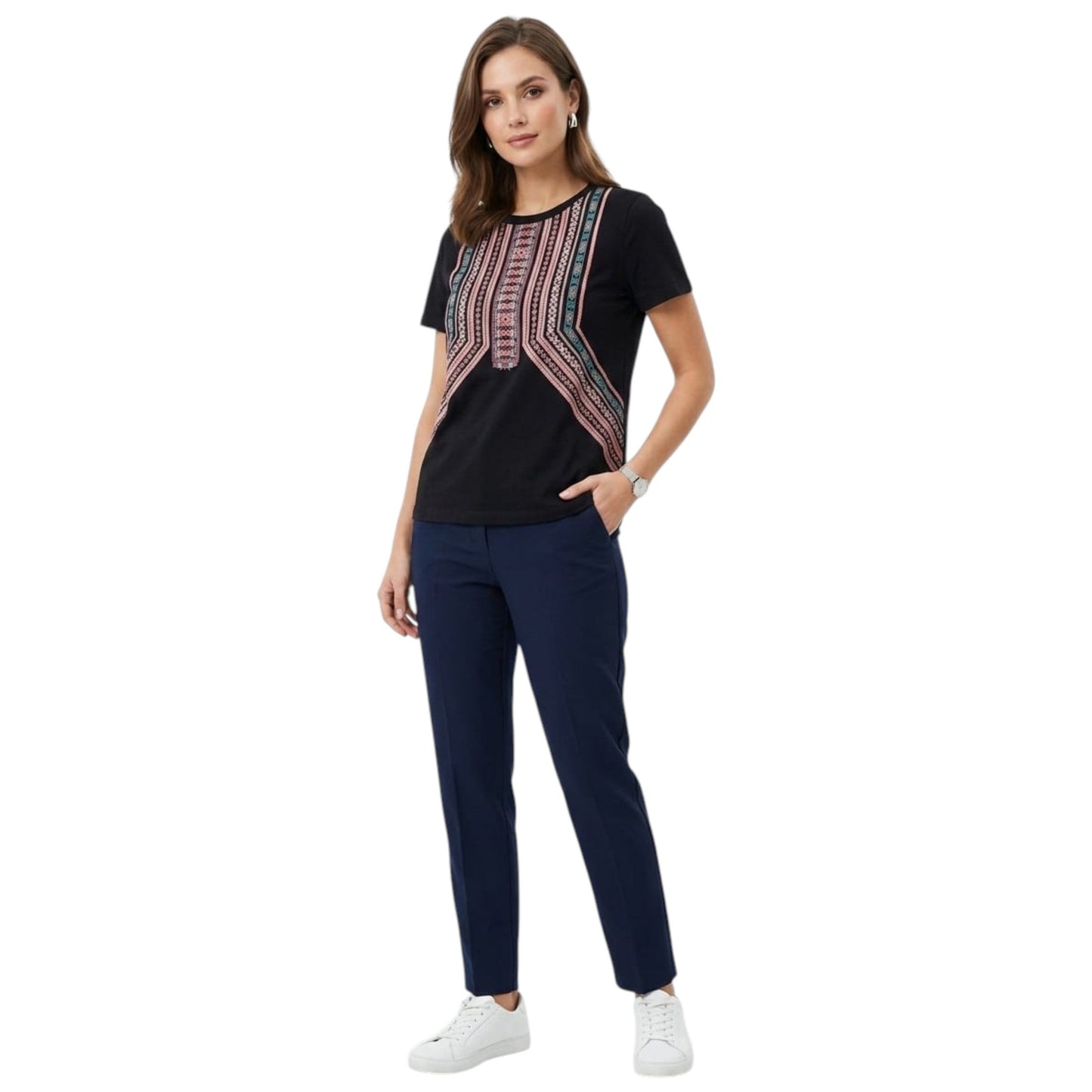 Women's Graphic Printed Top,Black