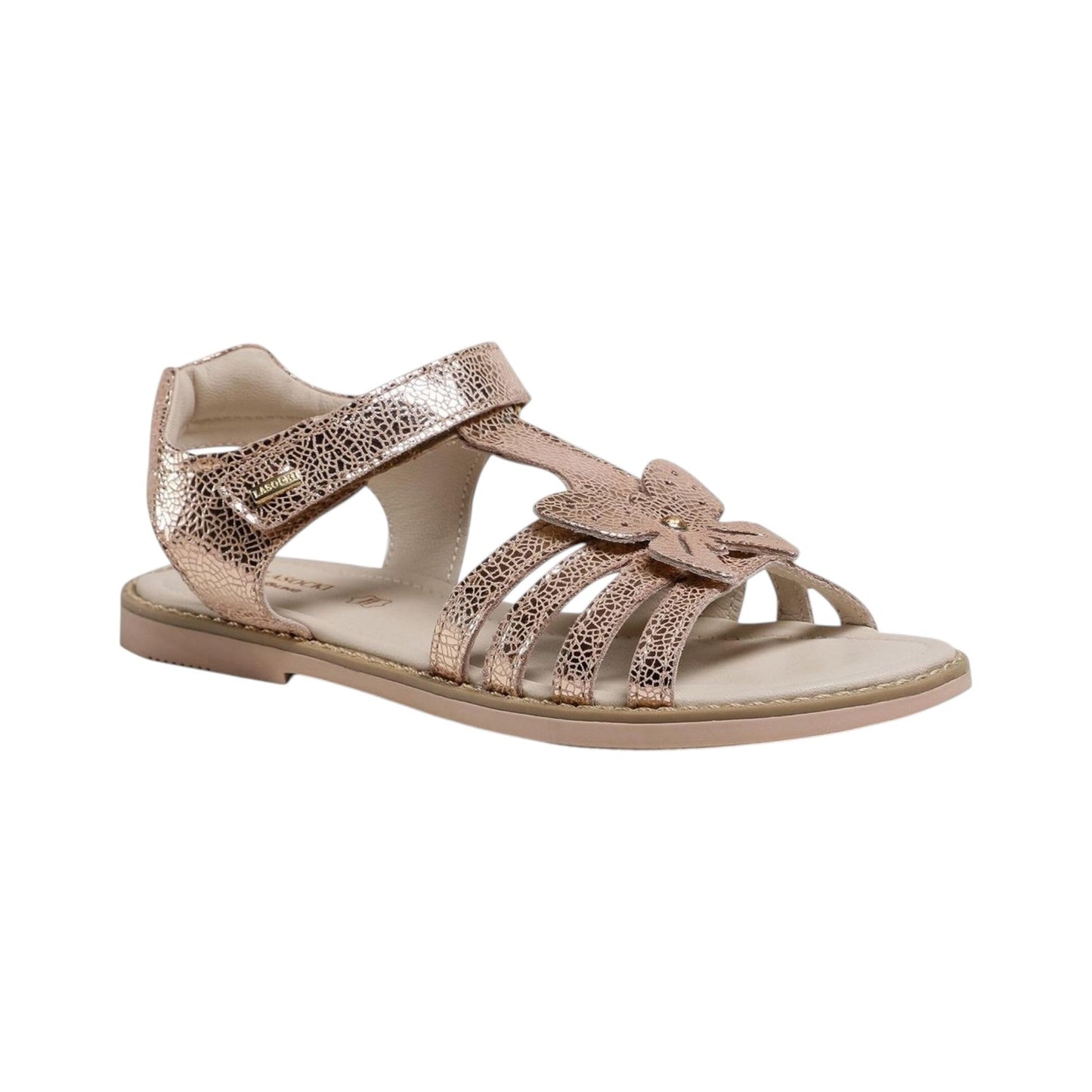 Kids Girl's Ribbed Sandals,Bronze