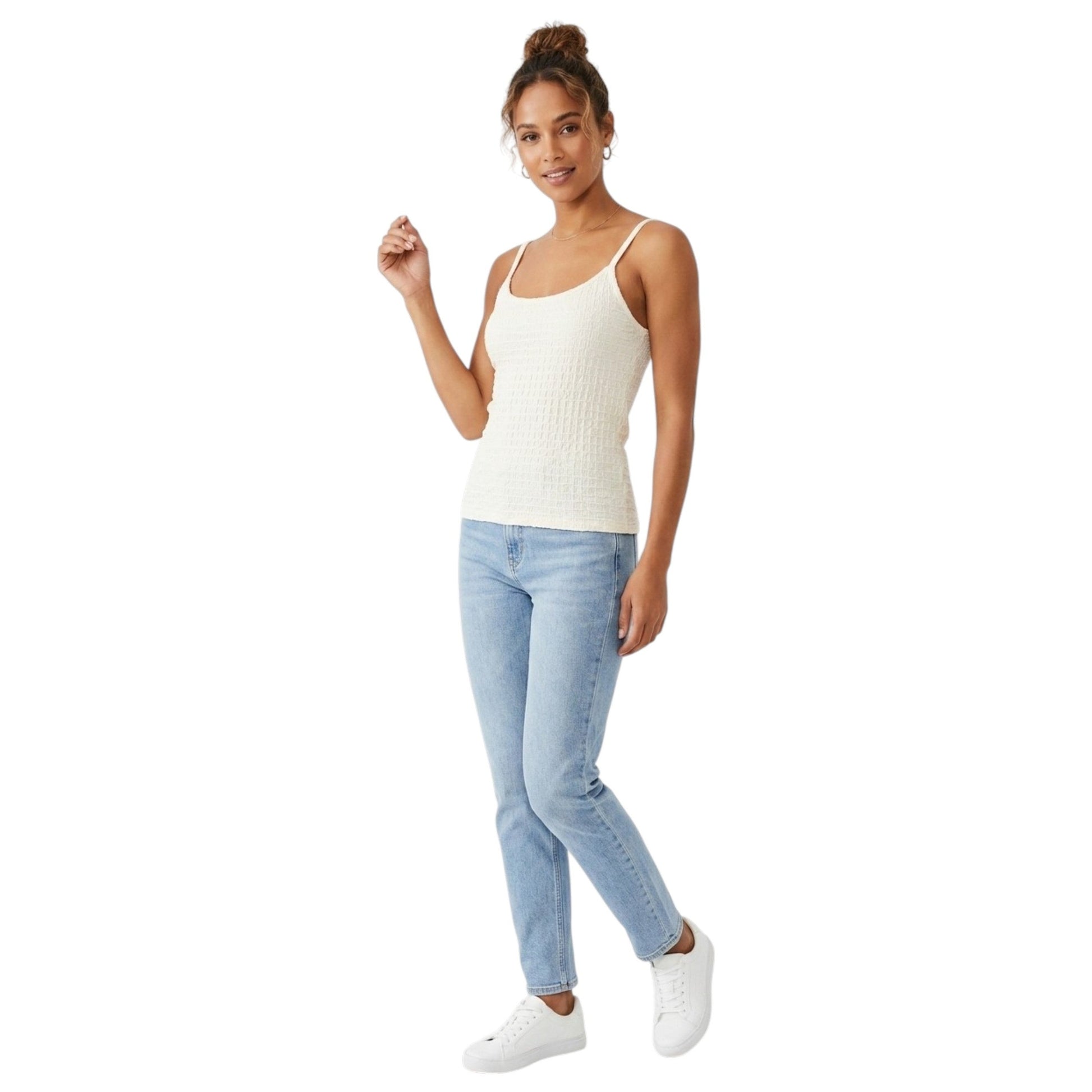 Women's Textured Top,Off White
