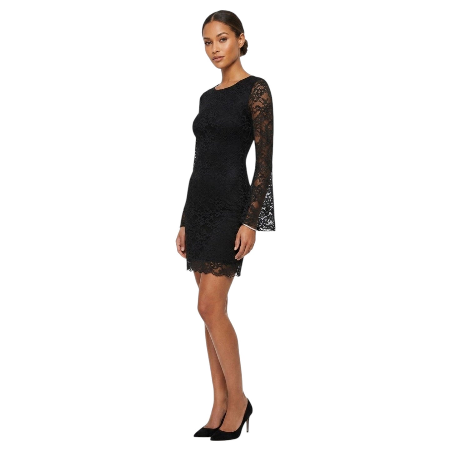Women's Mesh Fabric Dress,Black