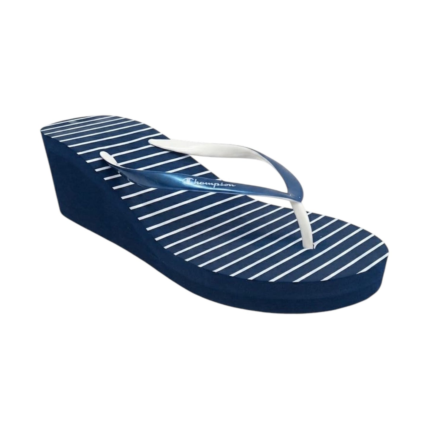Women's Striped Slipper,Navy