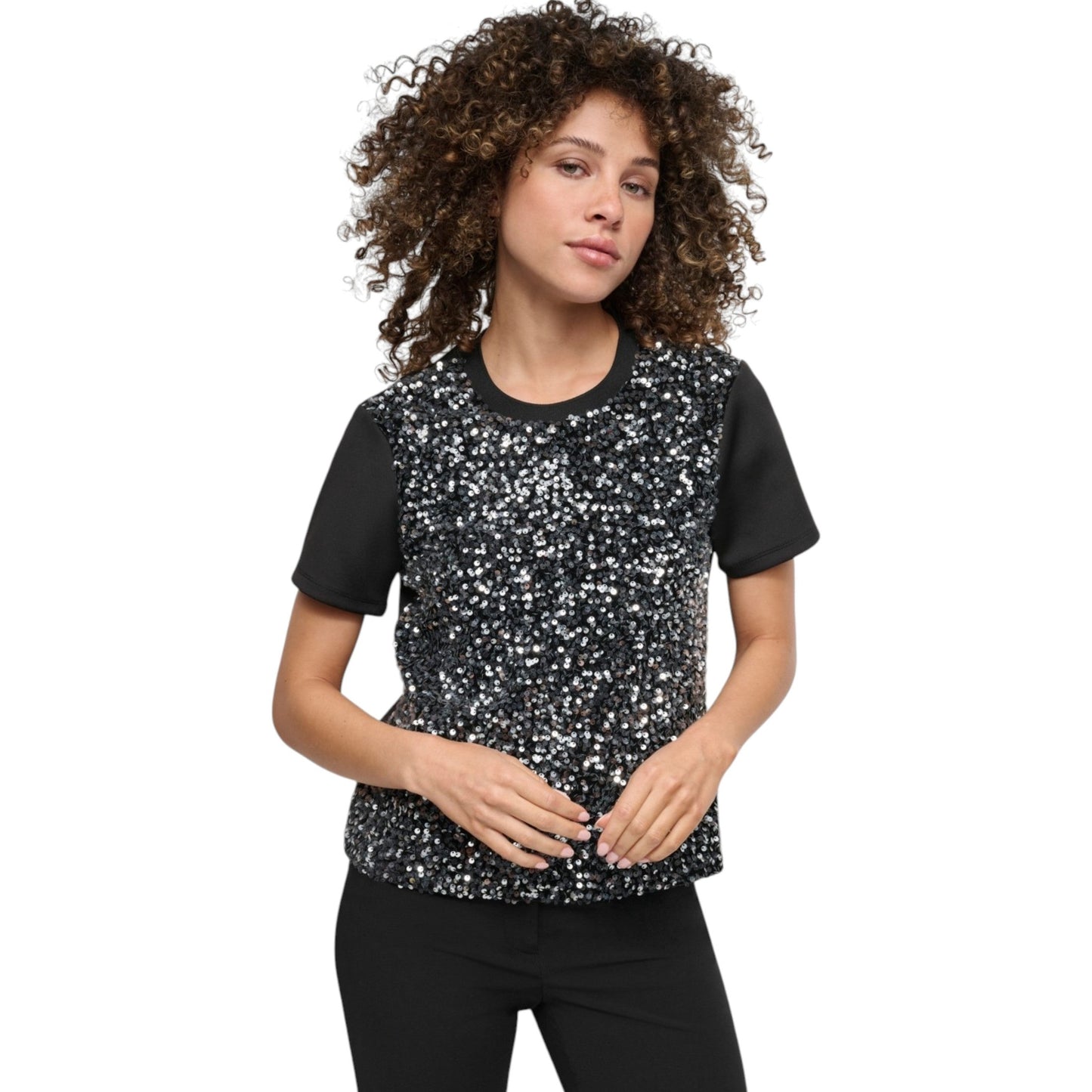Women's Sequined Top,Black