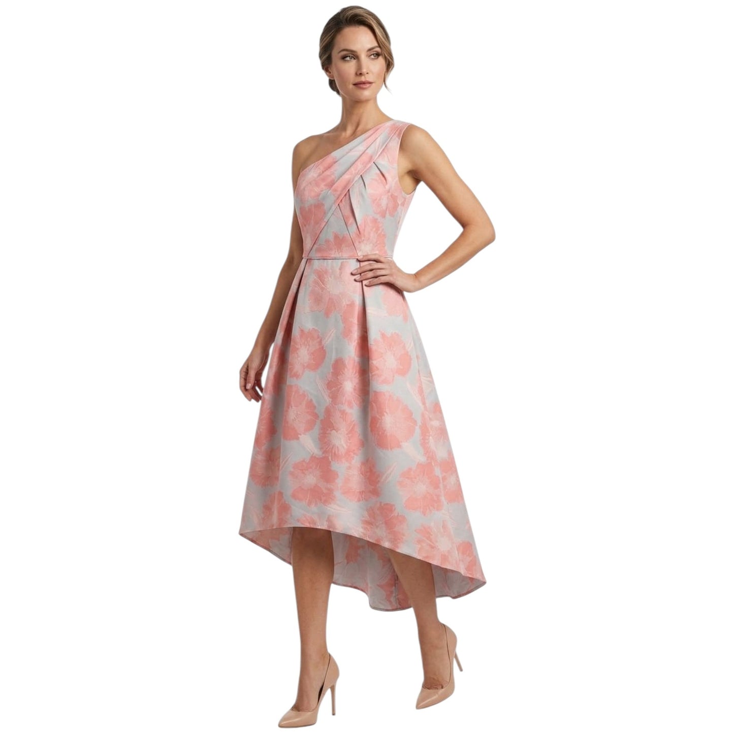 Women's Printed One Off Shoulder Dress,Multi