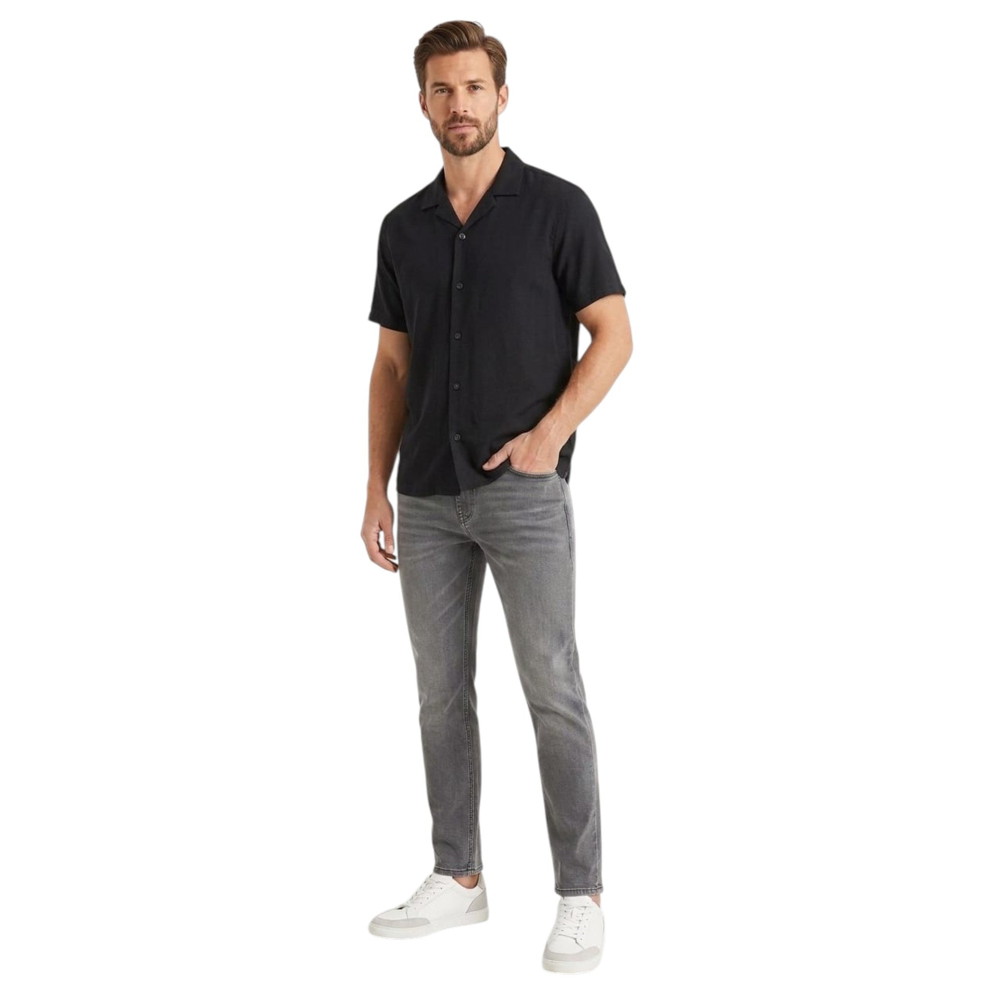 Men's Textured Dress Shirt,Black