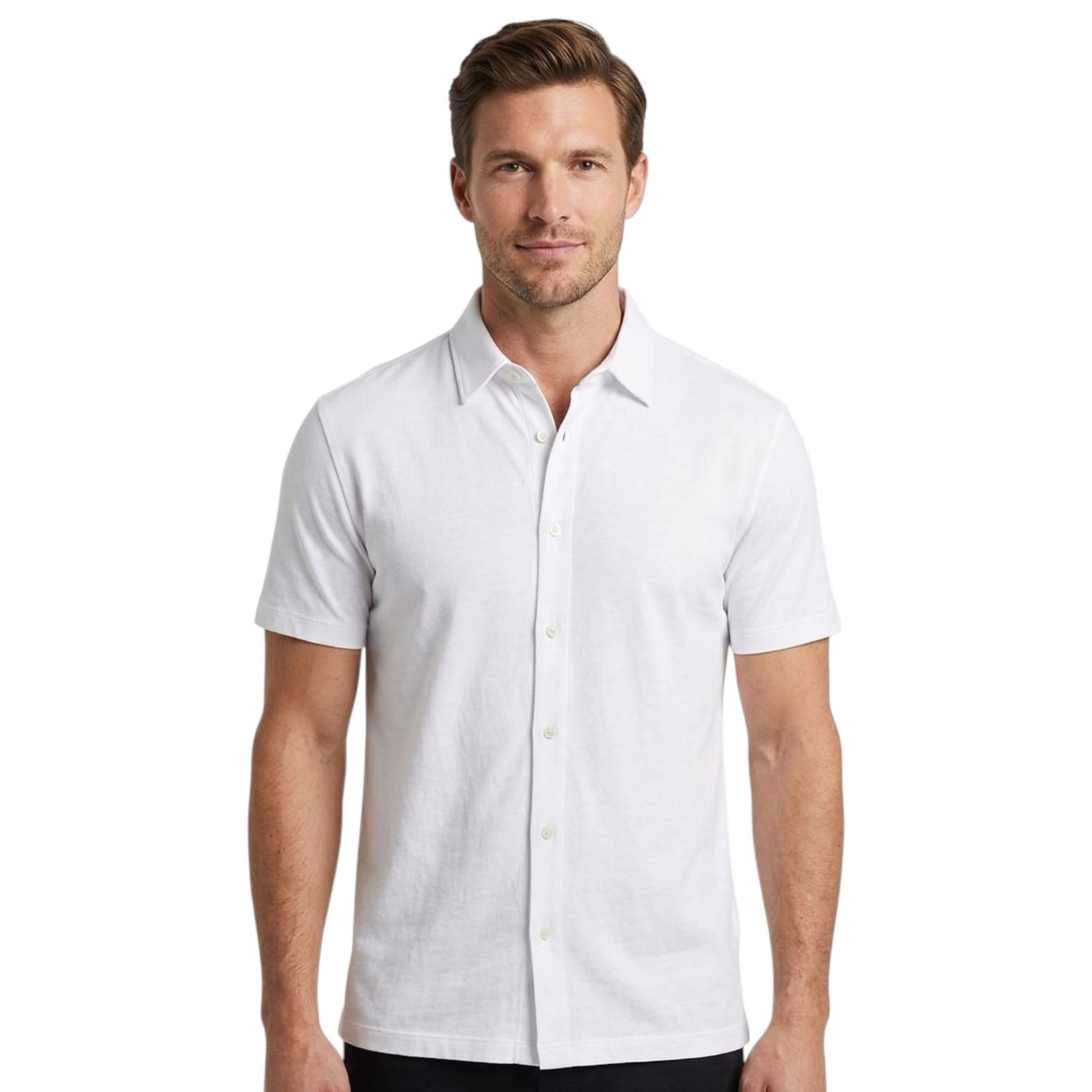 Men's Knitted Dress Shirt,White