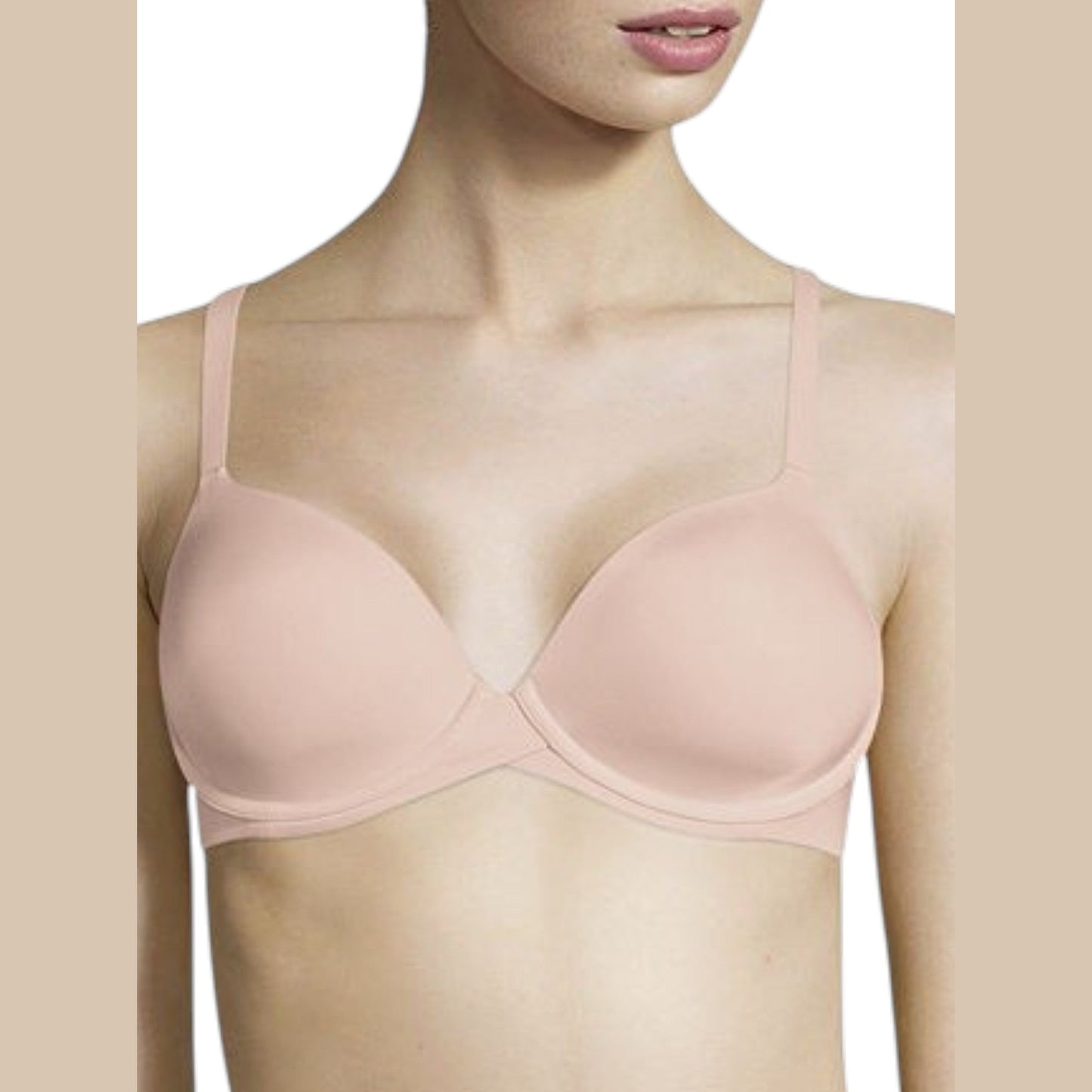 Women's Plain Bra,Beige