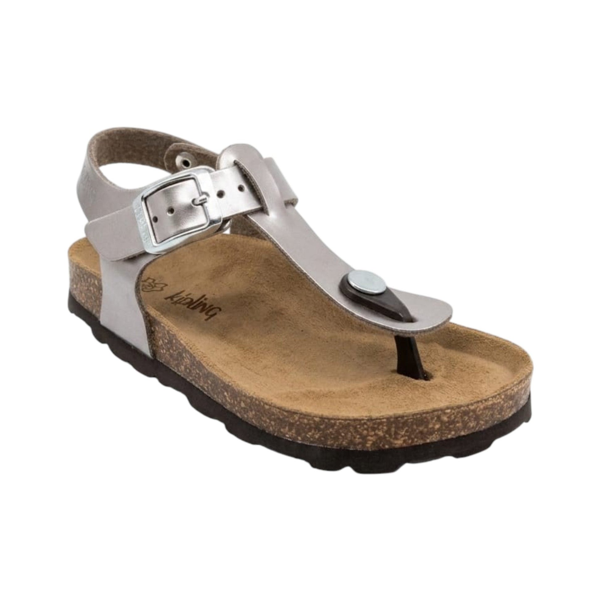 Kids Girl's Ribbed Sandals,Metallic
