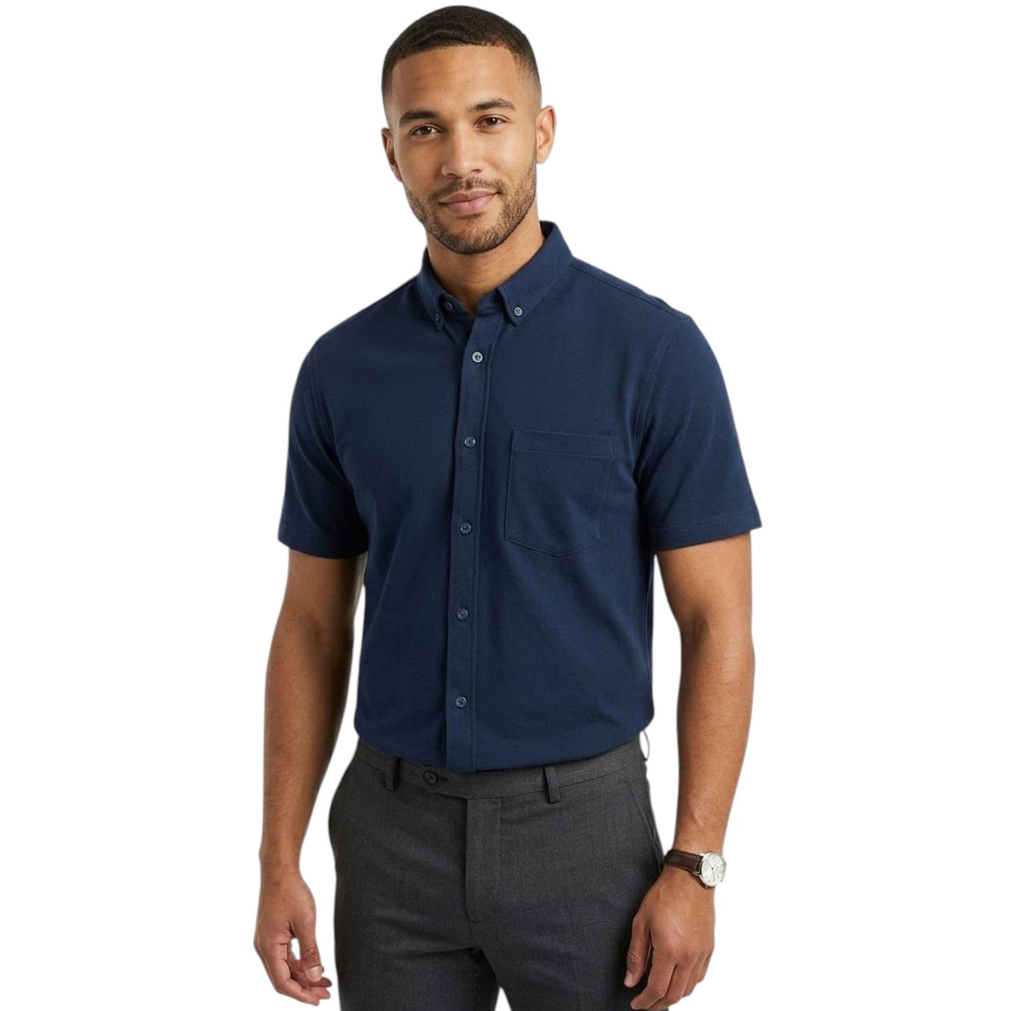 Men's Textured Dress Shirt,Navy