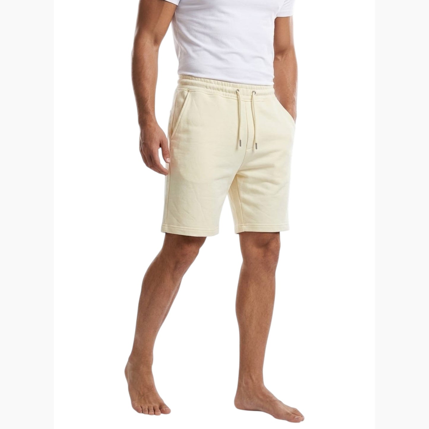 Men's Plain Short,Cream Yellow