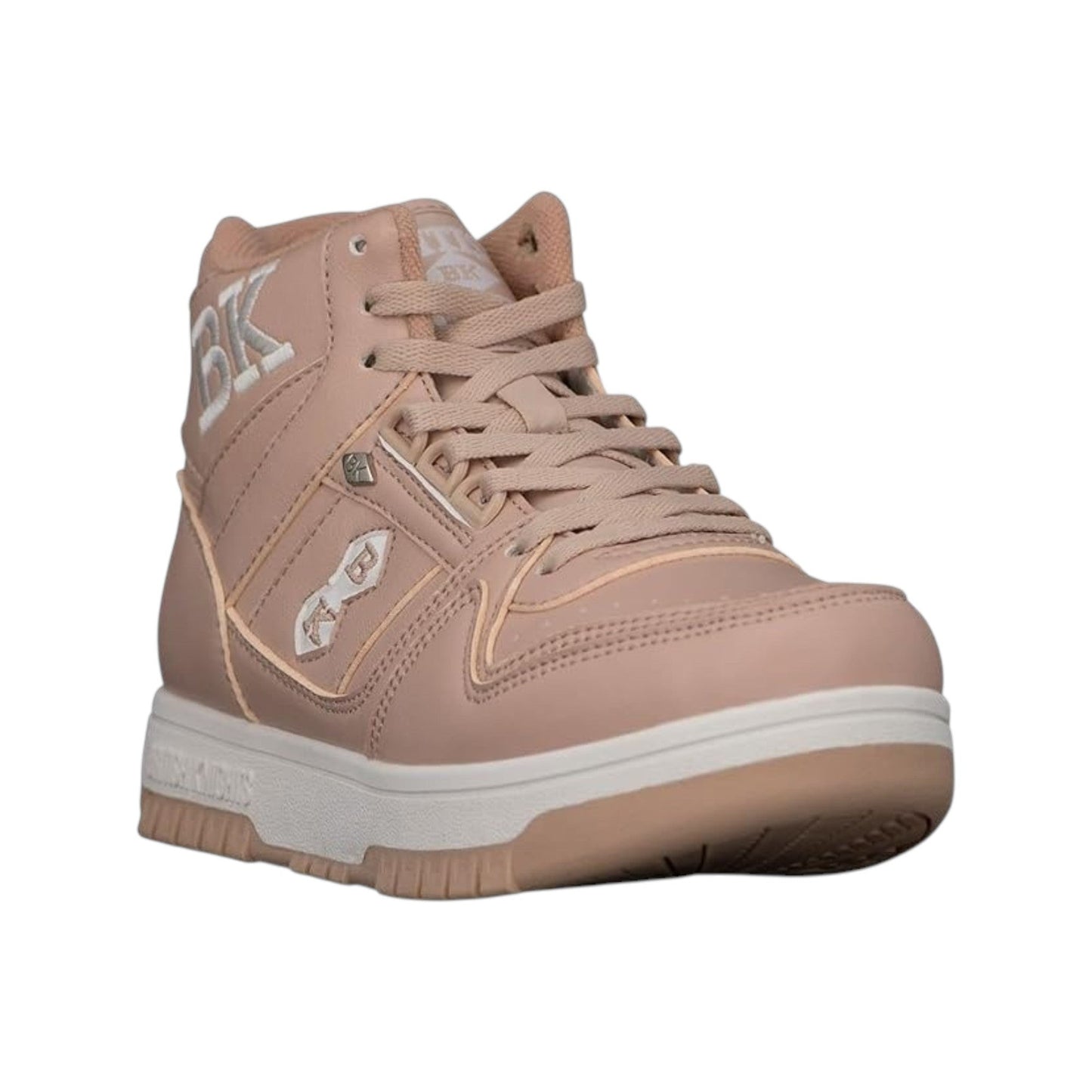 Women's Logo Embroidered High Top Shoes,Dusty Pink