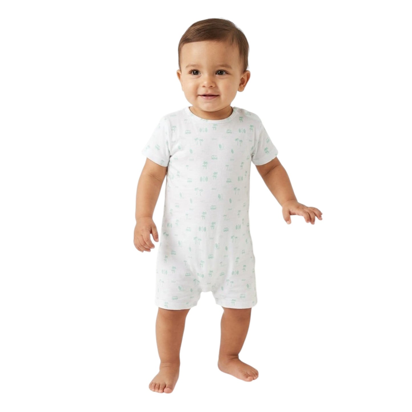 Kids Boy's Printed Jumpsuit,White
