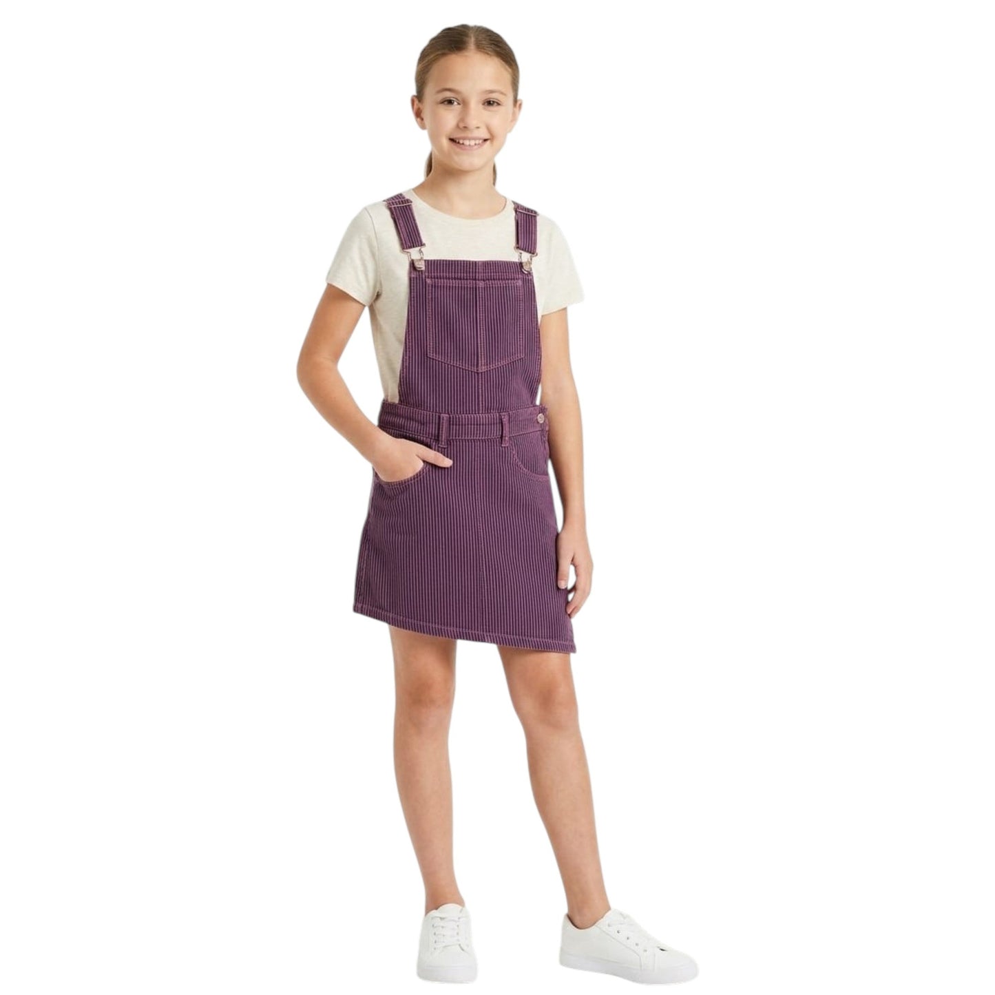 Kids Girl's Striped Jumpsuit,Mauve