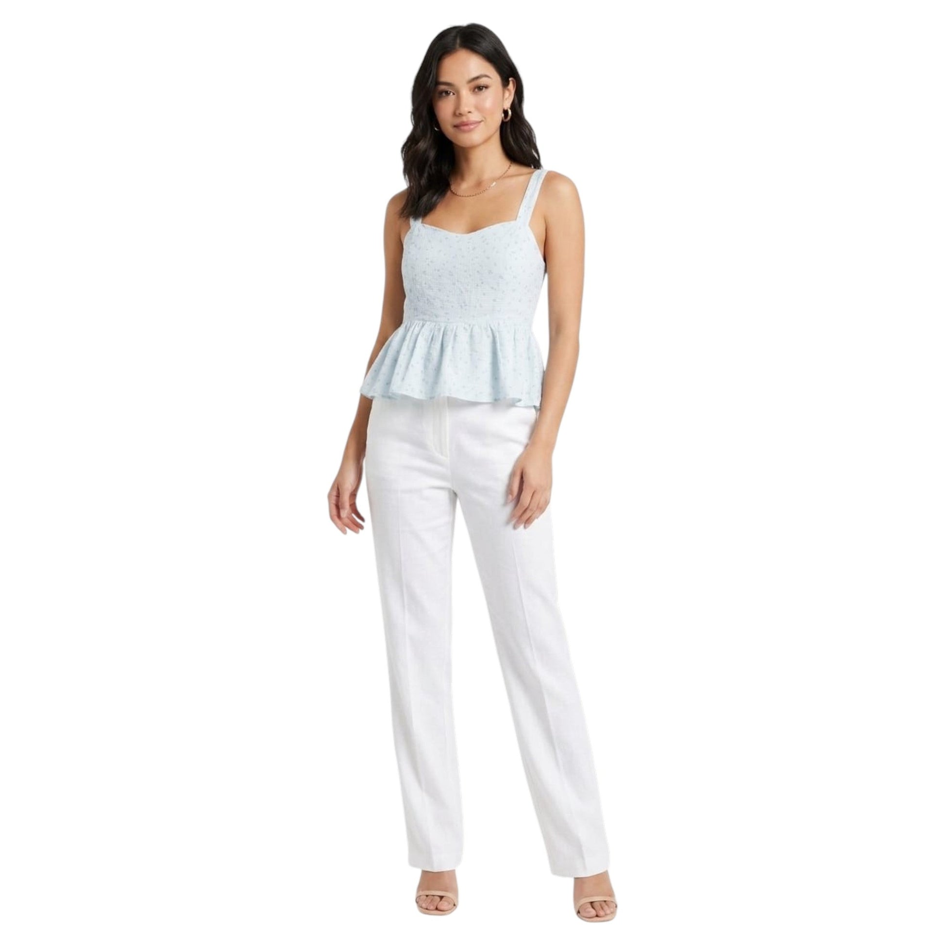 Women's Printed Top,Light Blue