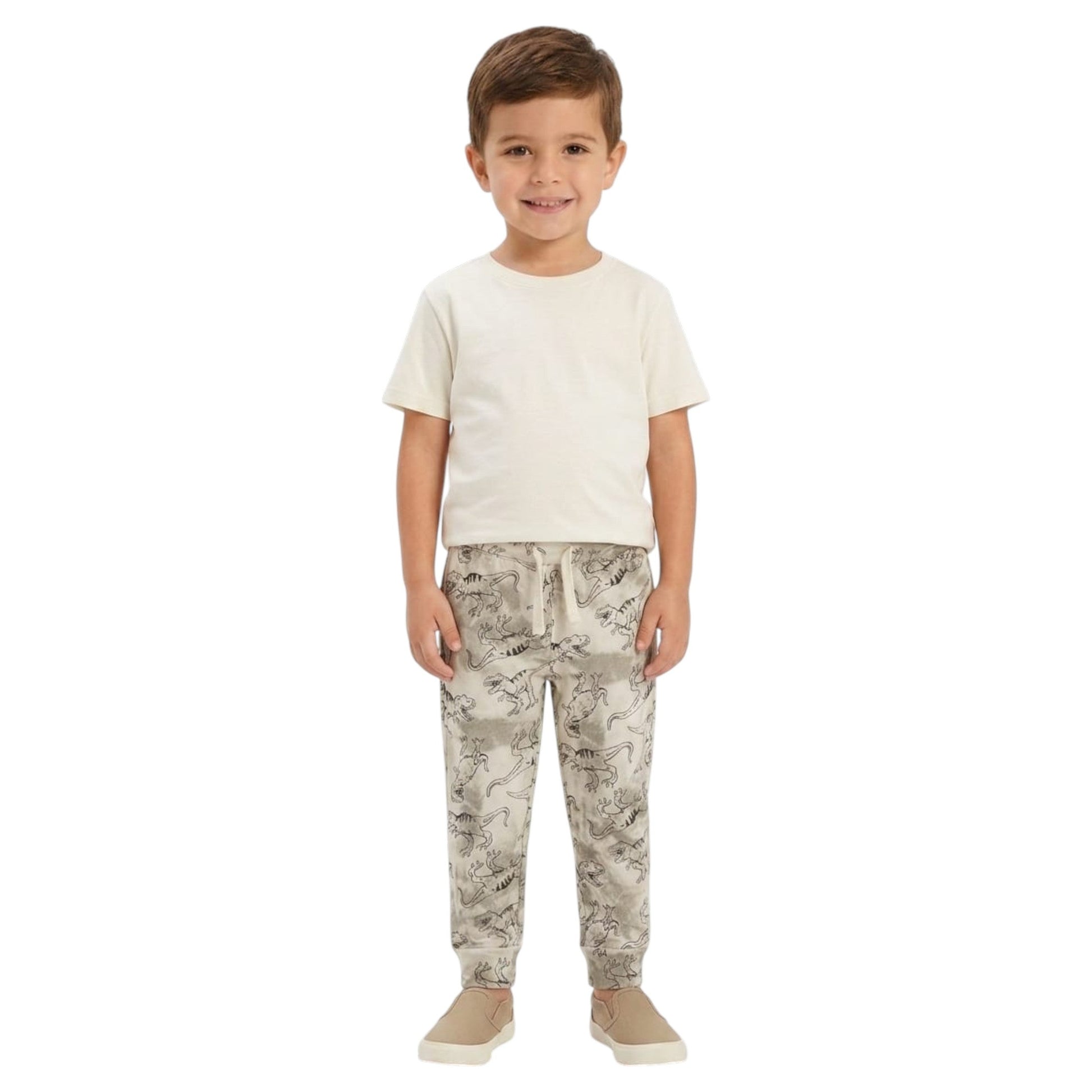 Kids Boy's Printed Pant,Beige