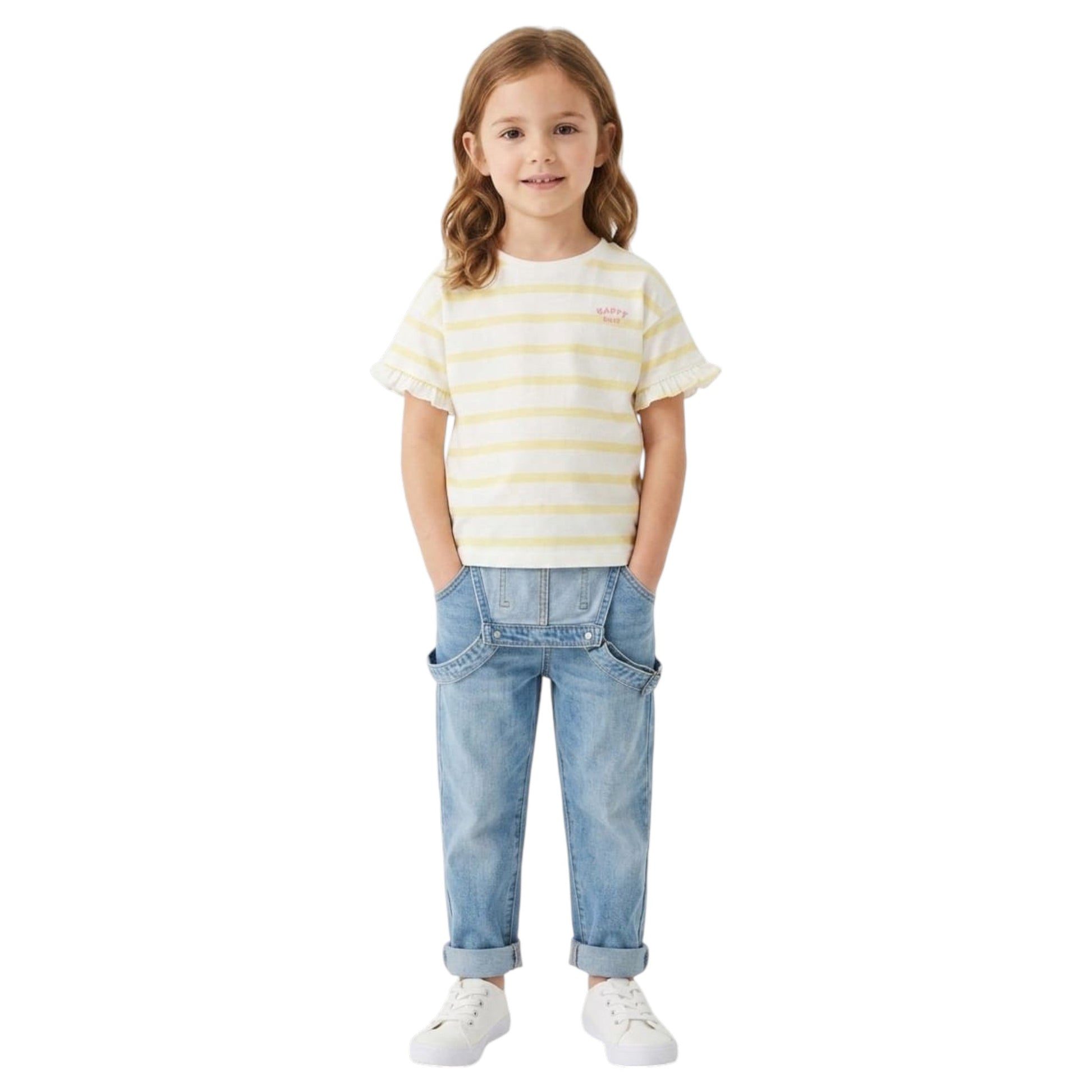 Kids Girl's Stripped Top,White