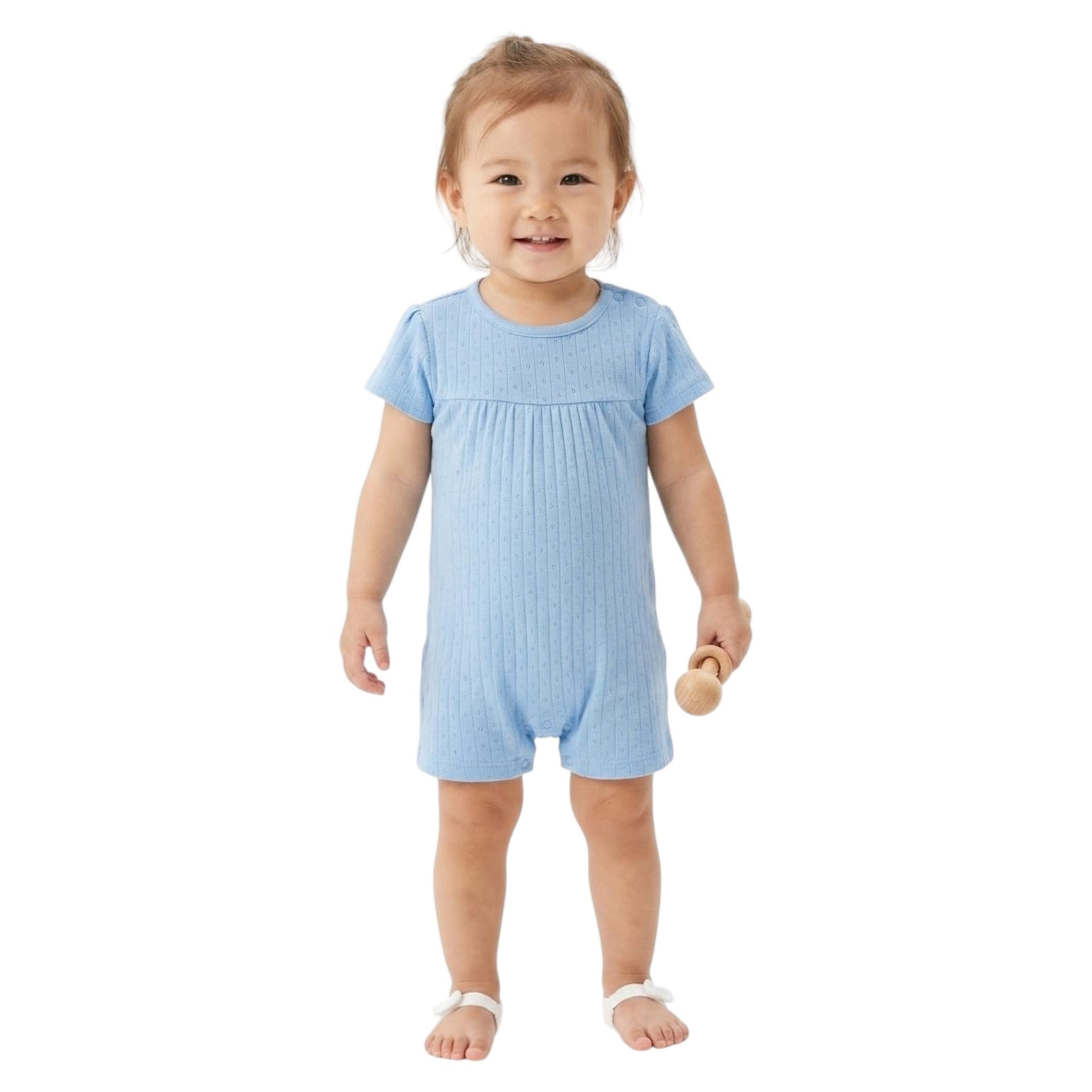 Kids Girl's Textured Bodysuit,Blue