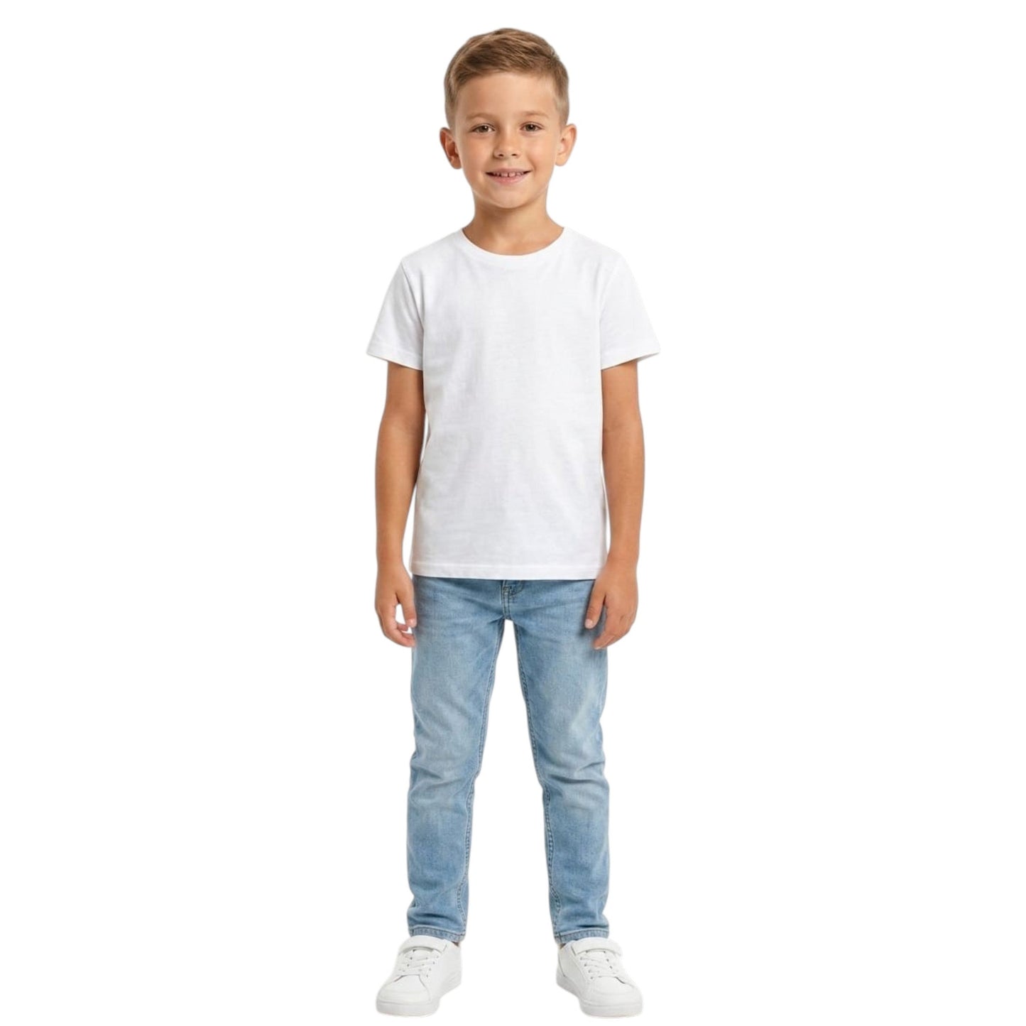 Kids Boy's Plain Top Set 2Pieces,White