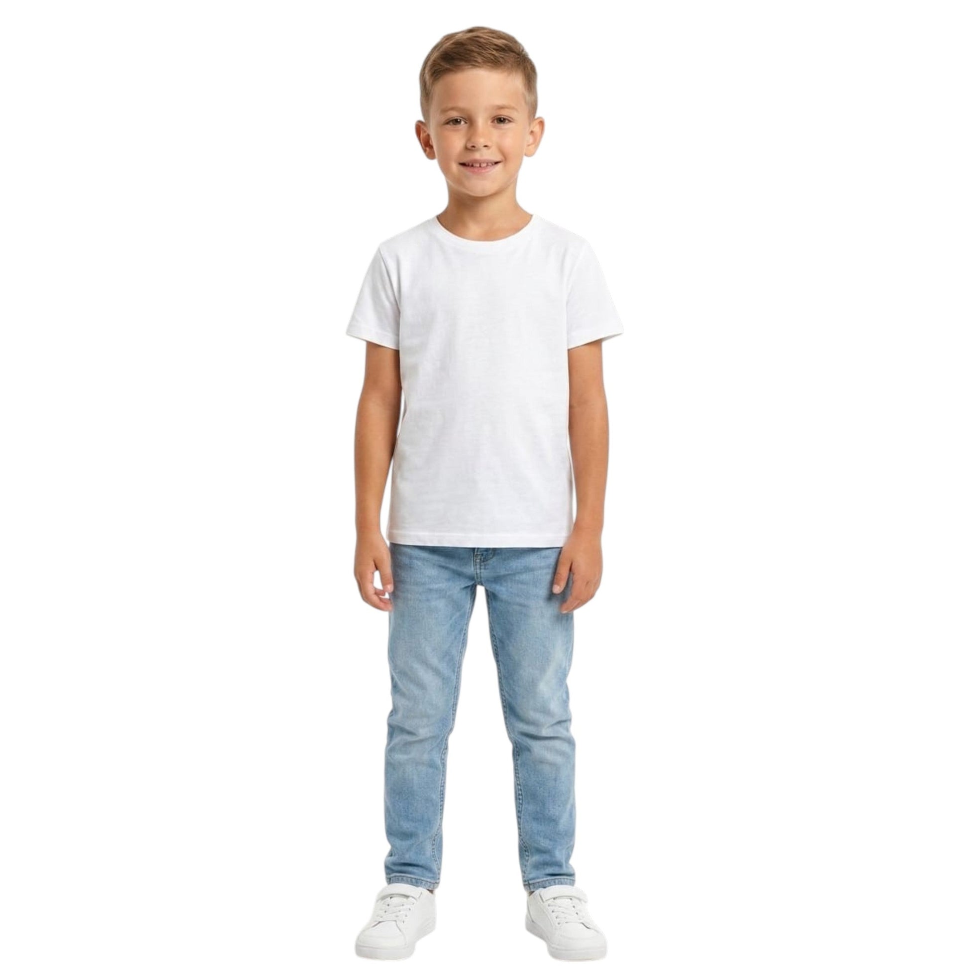 Kids Boy's Plain Top Set 2Pieces,White