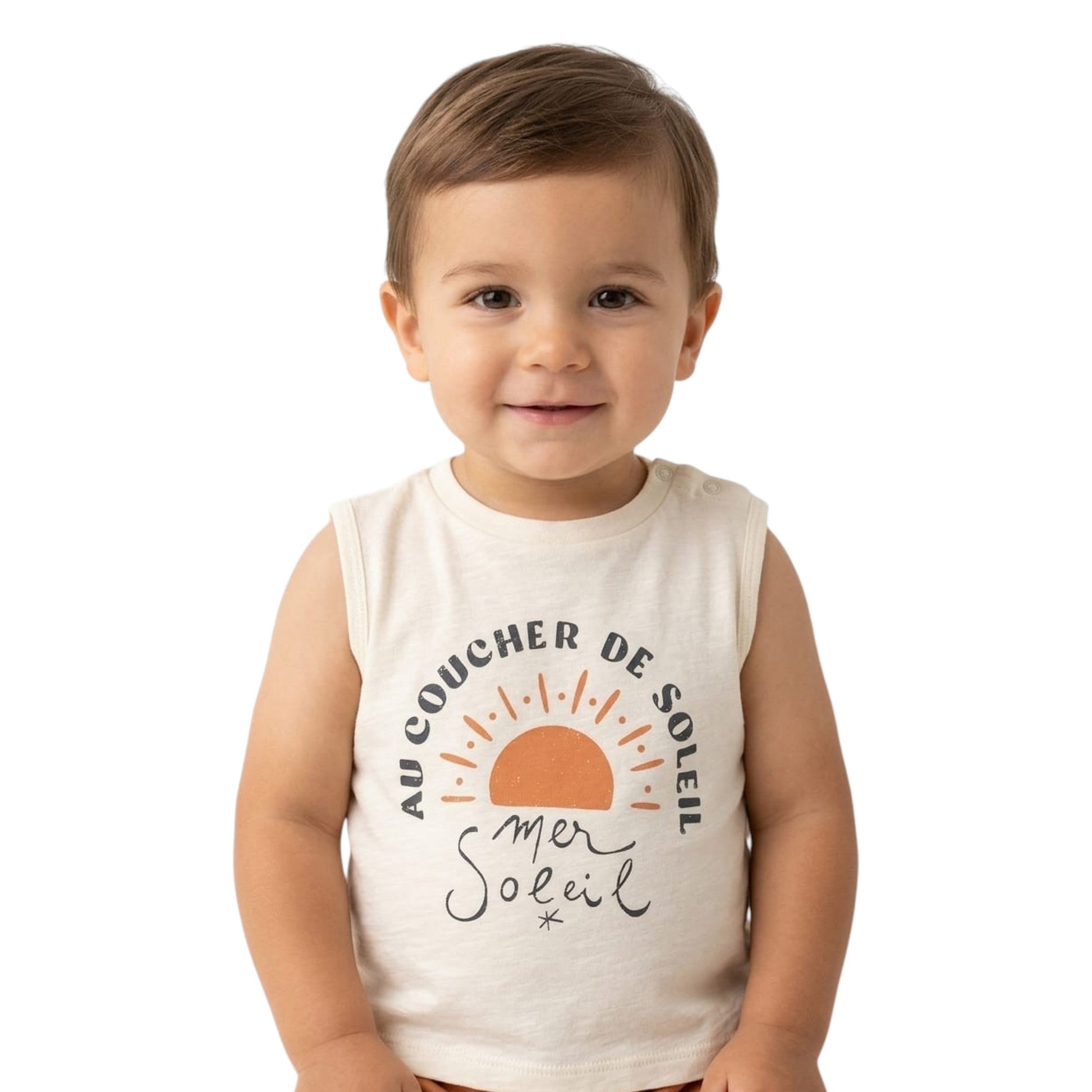 Kids Boy's Printed Top,Light Beige