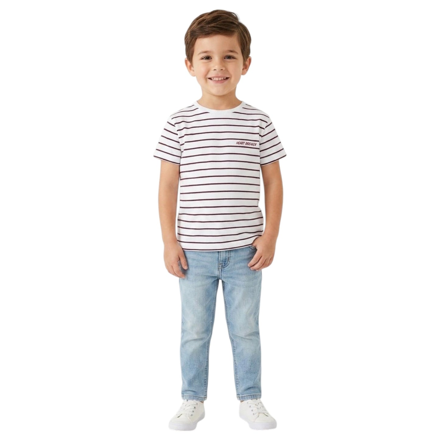 Kids Boy's Stripped Top,White