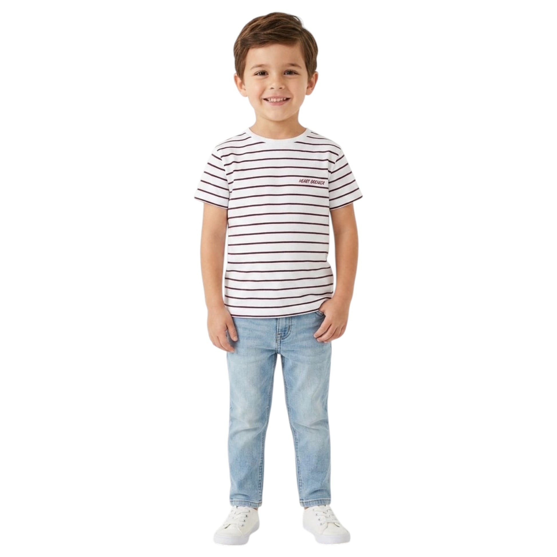 Kids Boy's Stripped Top,White