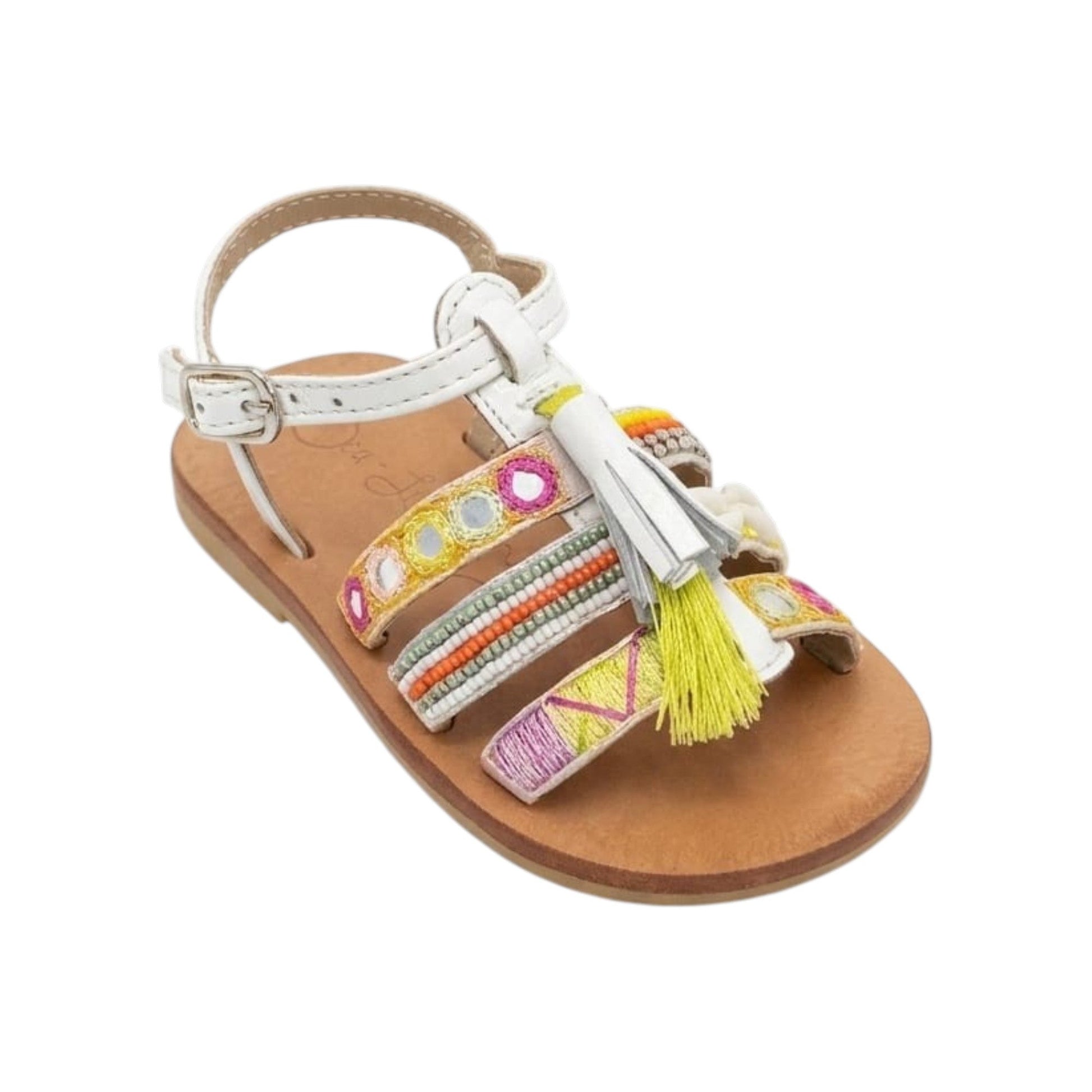 Kids Girl's Ribbed Sandals,White