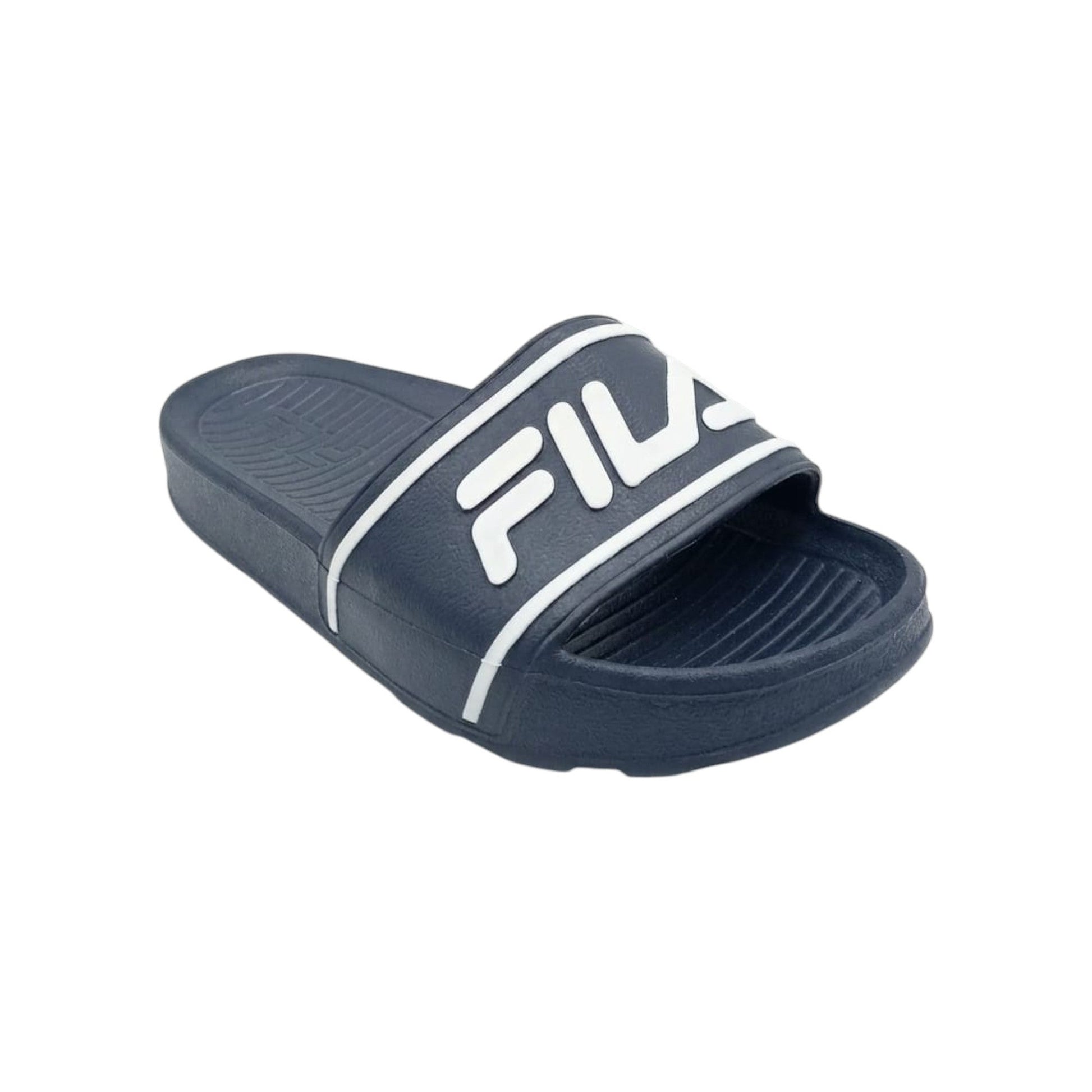 Kids Boy's Logo Patched Slipper,Black
