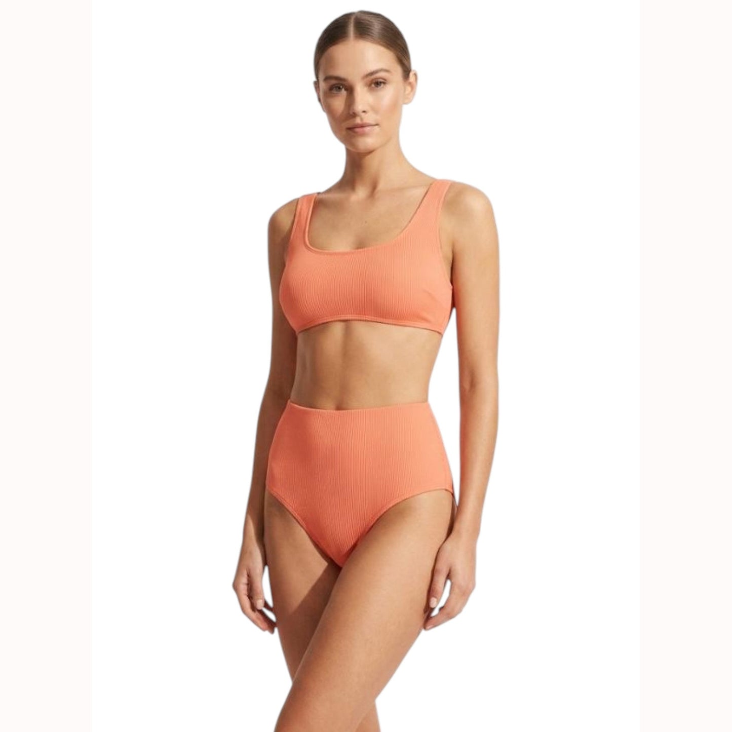 Women's Ribbed SwimTrunks,Orange