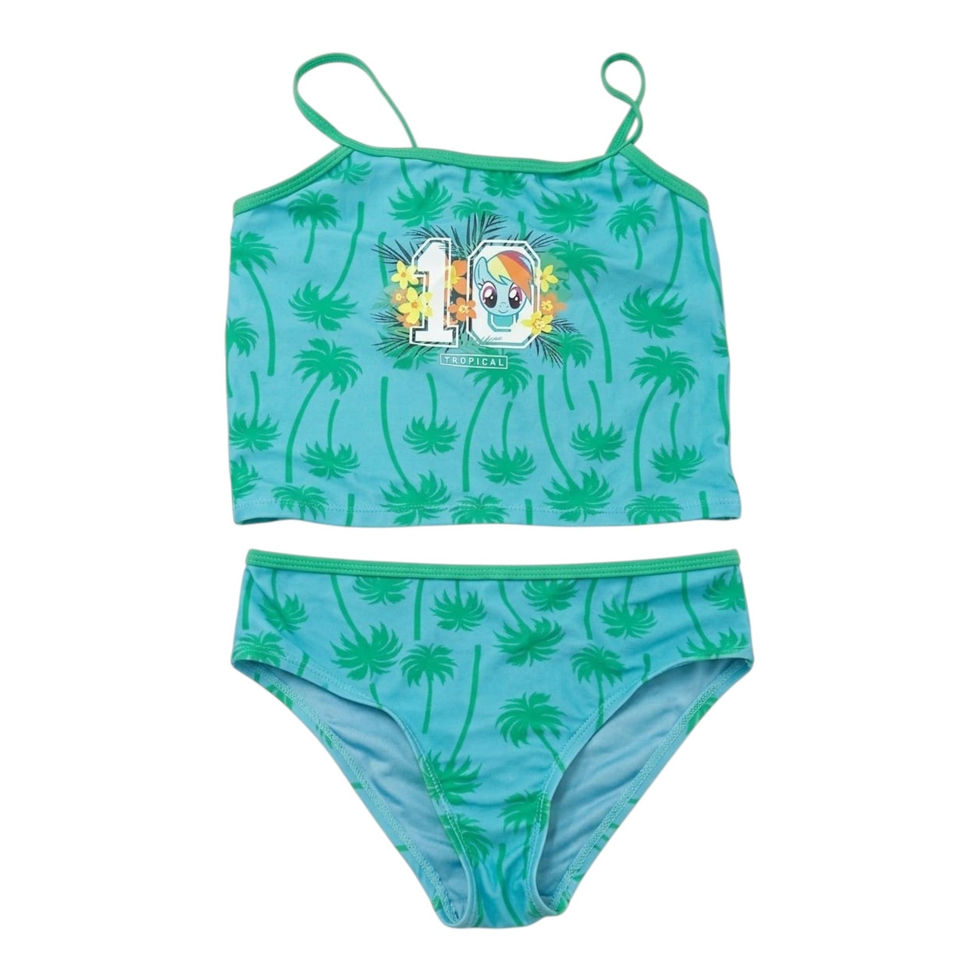 Kids Girl's Printed Two Pieces Tankini Top,Blue