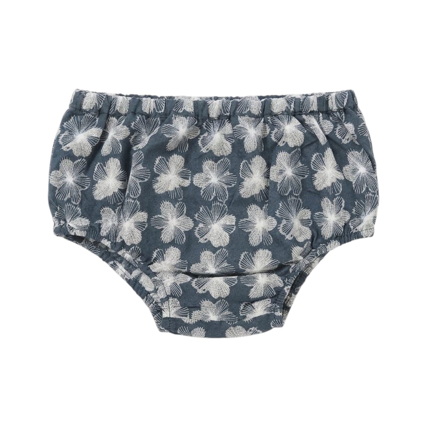 Kids Girl's Floral Embroidered Slilp,Navy