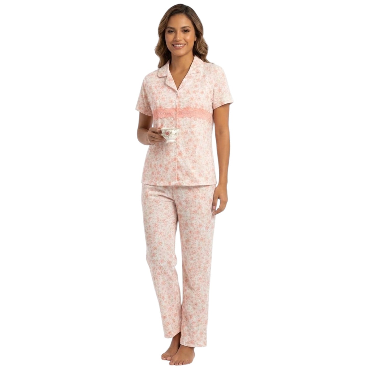 Women's Printed Pajama Set,Multi