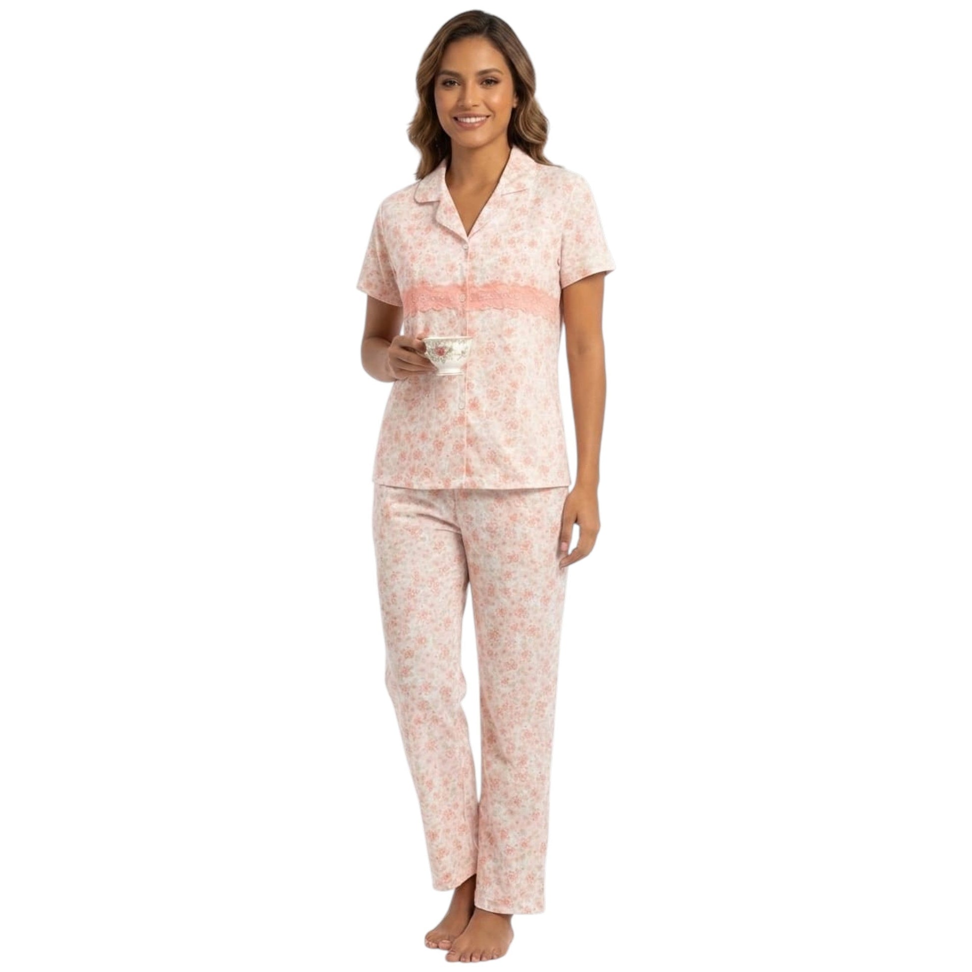 Women's Printed Pajama Set,Multi