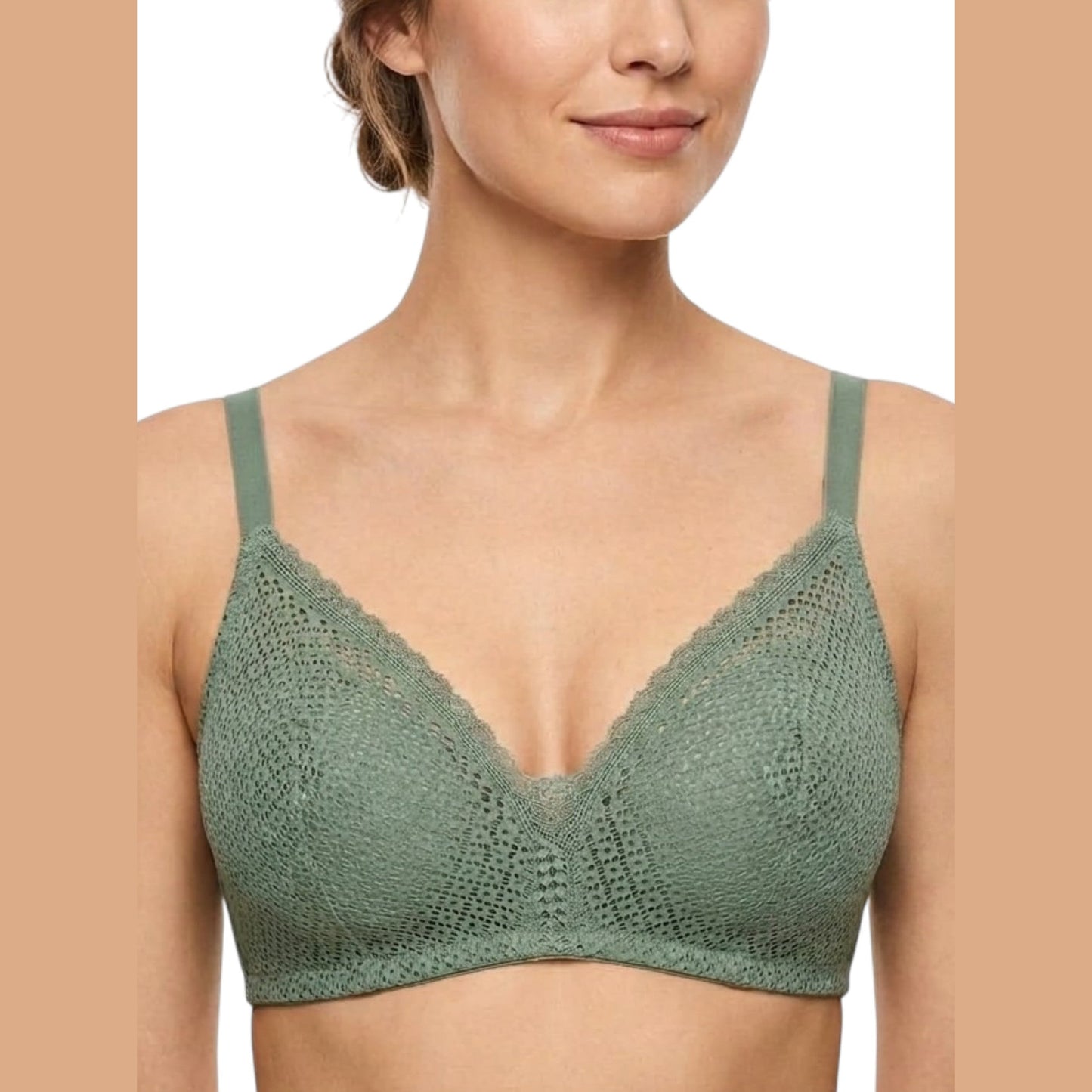 Women's Lace Bra,Olive