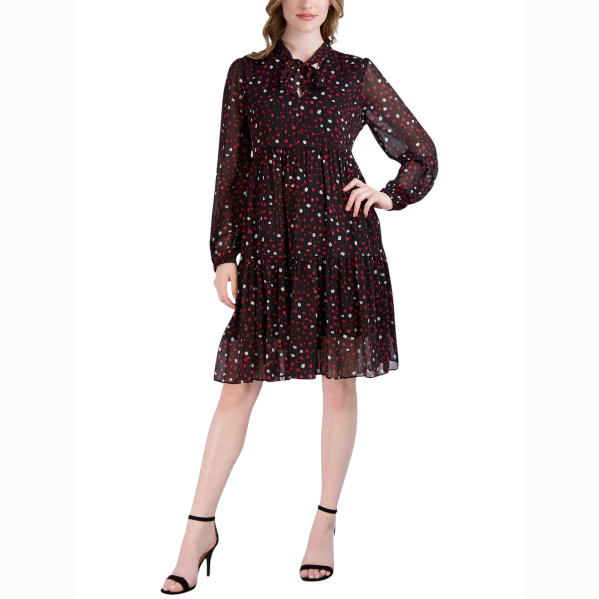 Women's Printed Dress,Black