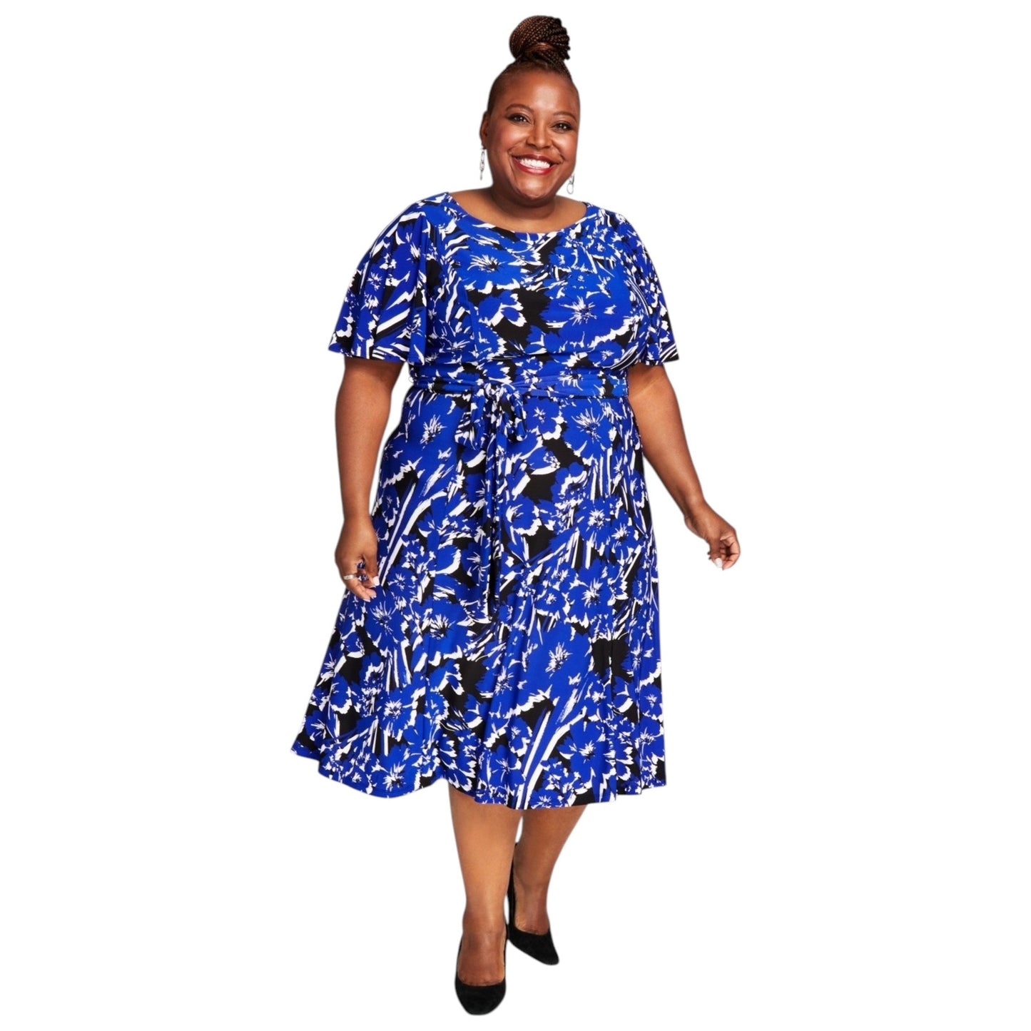 Women's Printed Dress,Indigo
