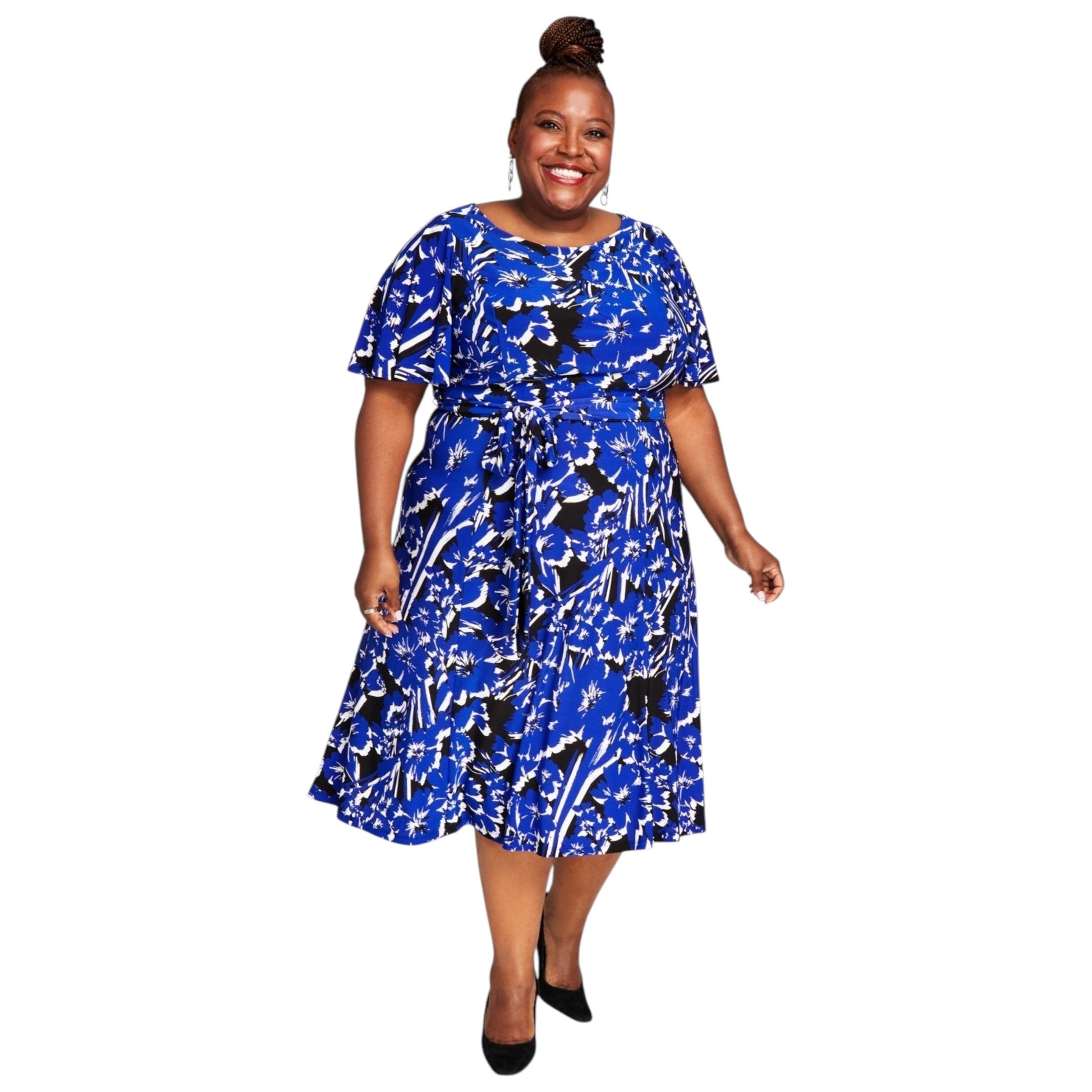 Women's Printed Dress,Indigo